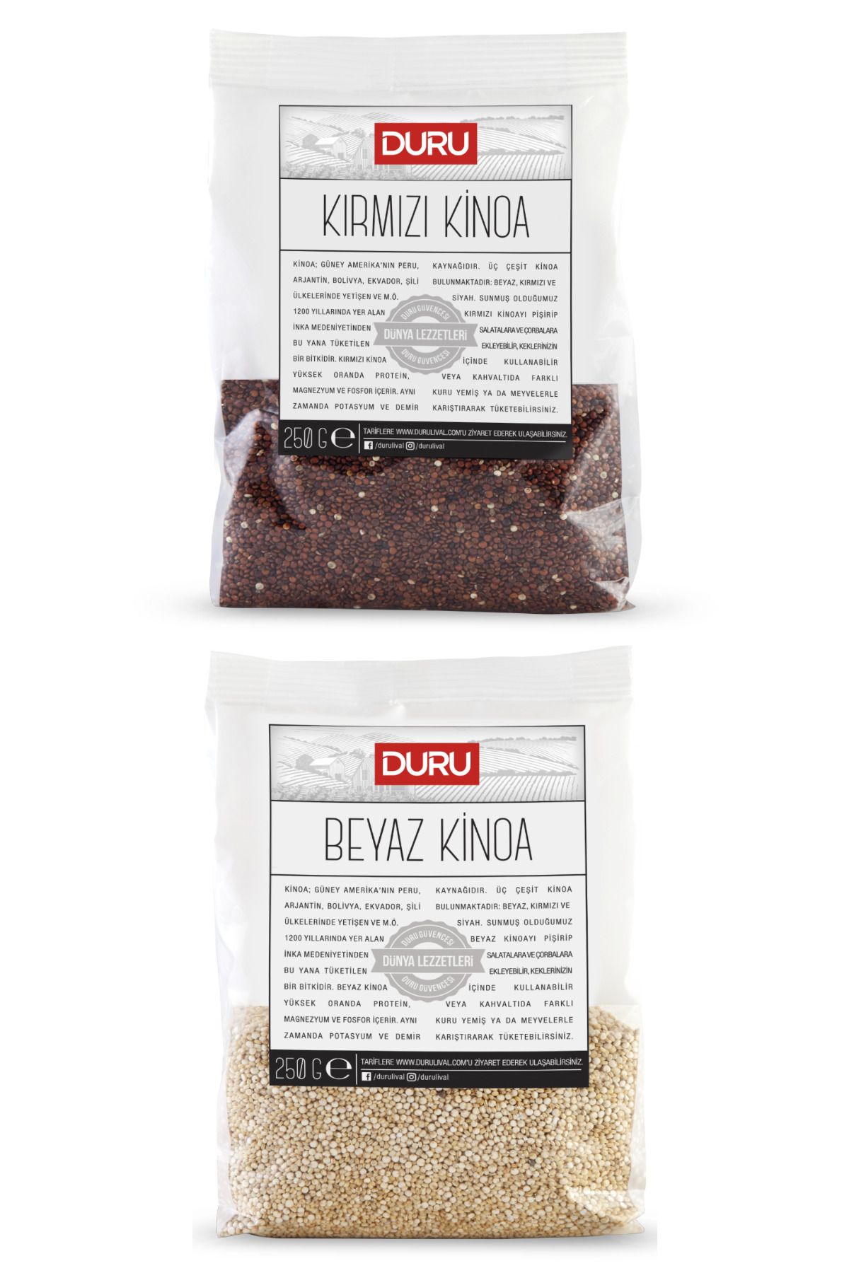 Duru Bulgur Kinoa Paketi - Kırmızı Kinoa Beyaz Kinoa (2 X 250G)