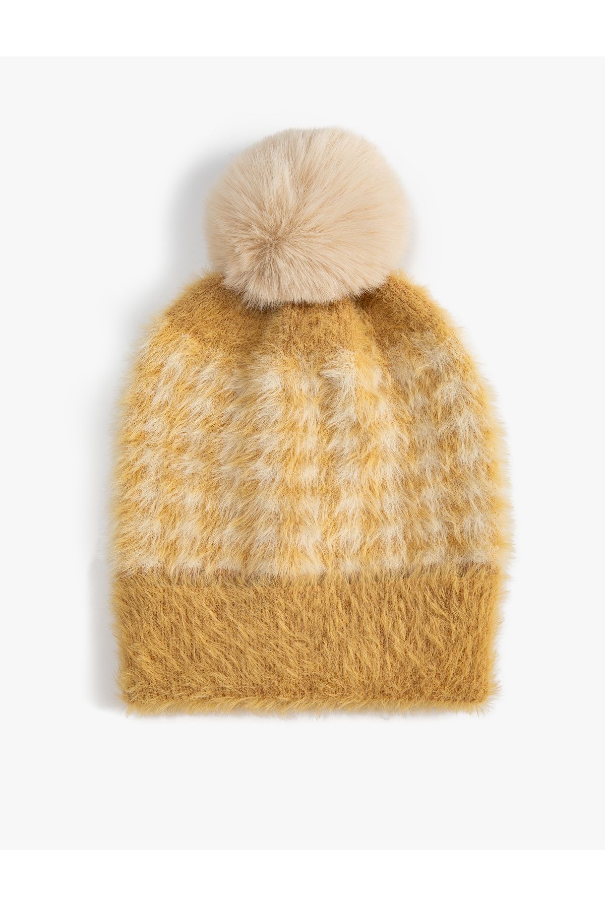 Koton-Plush Beanie with Soft Texture and Pompom Detail 2