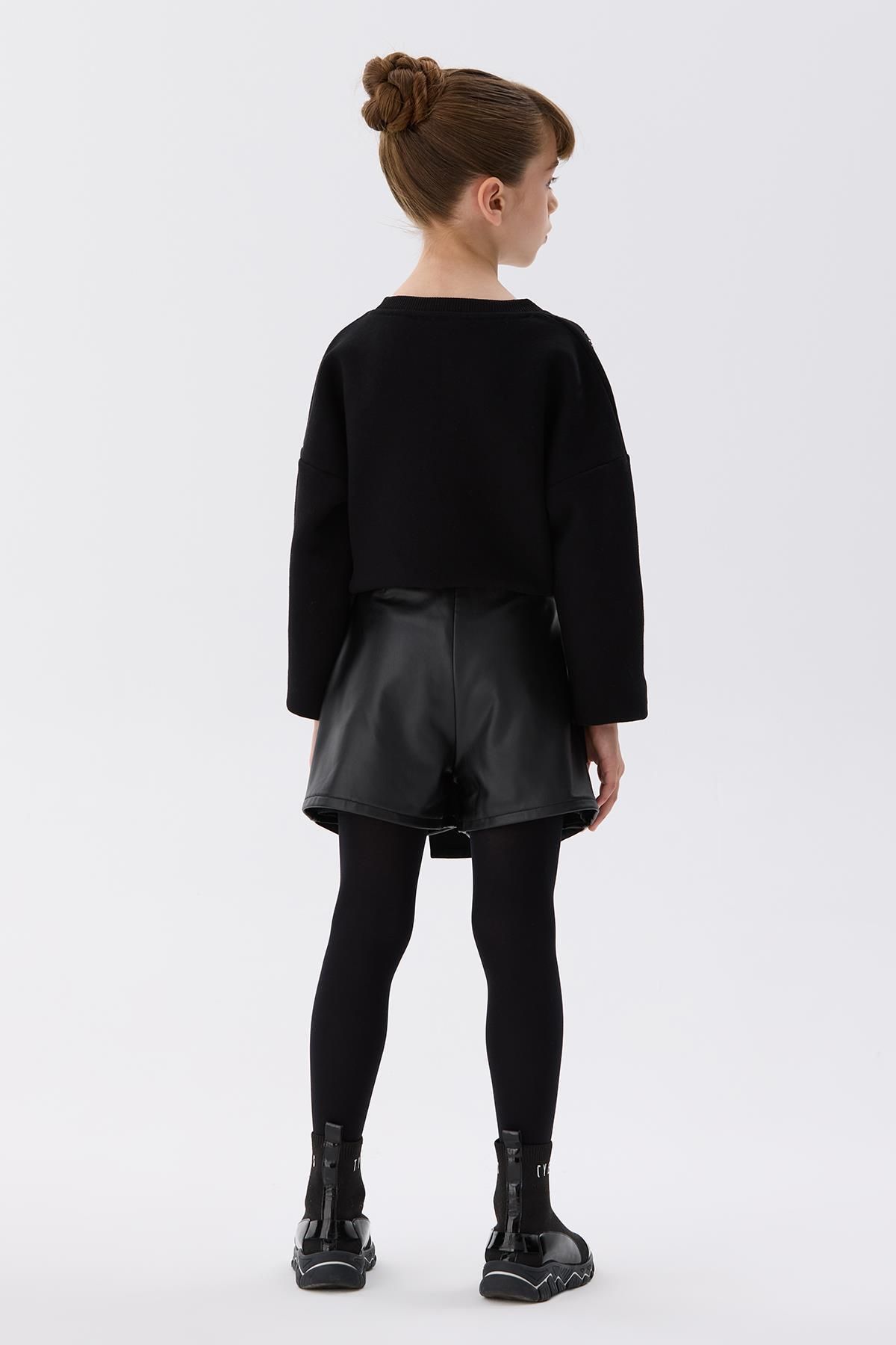 Tyess-Bg Store Girl's Black Shorts Skirt 4