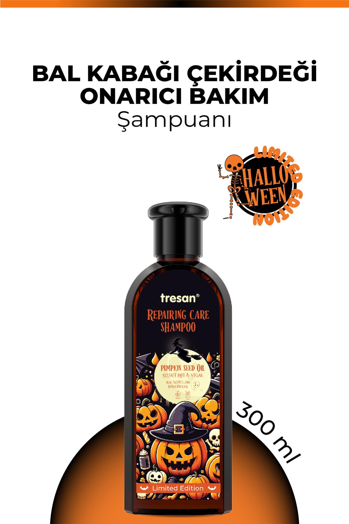 Bal Kabağı Çekirdeği Onarıcı Sülfatsız Bakım Şampuanı Halloween edition 300 ml