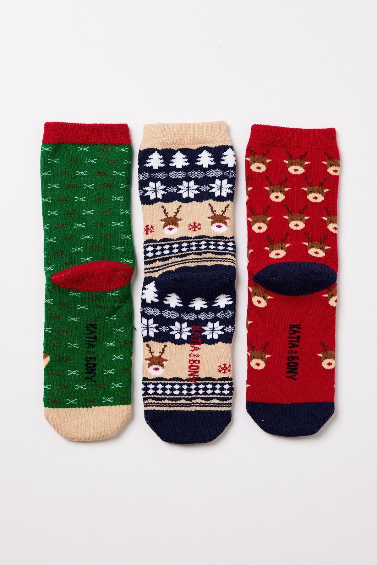 Katia&Bony-Pack of 3 Deer Box Socket Socks Patterned 2