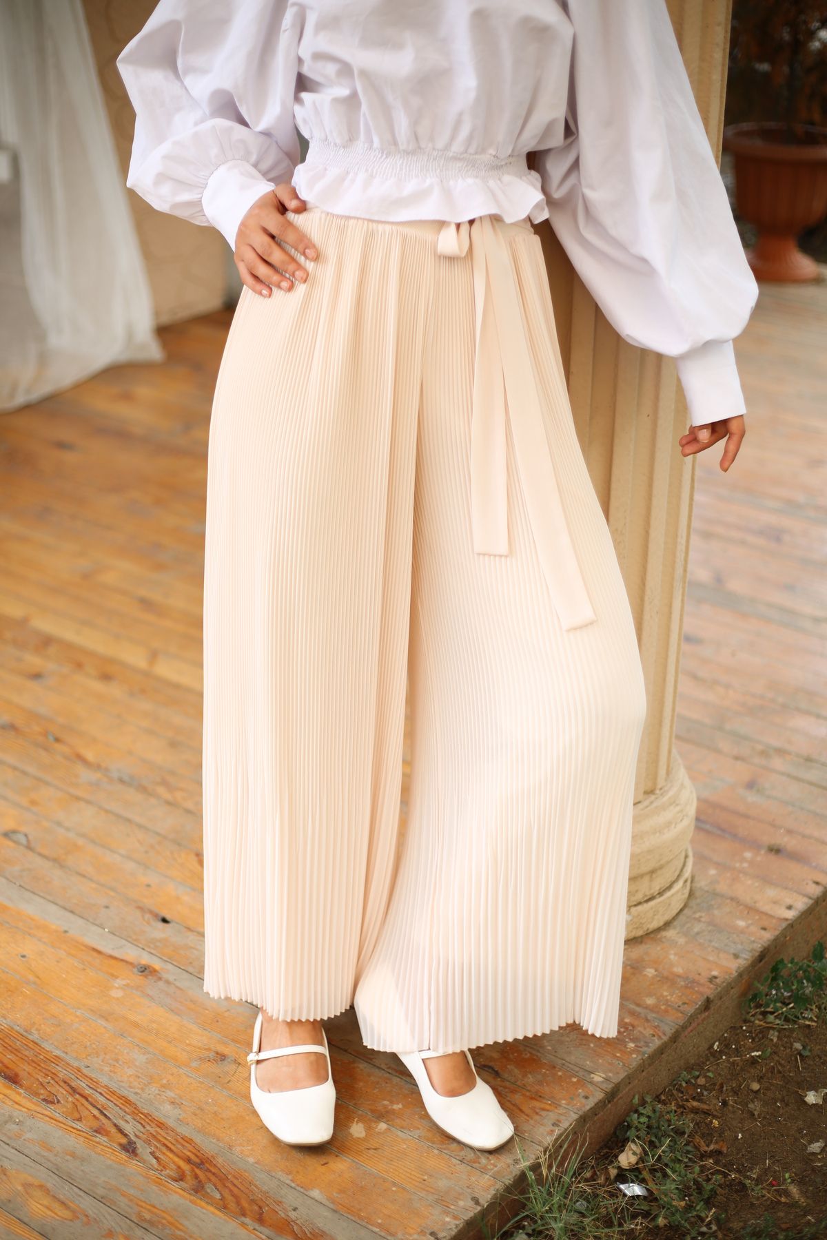 Moda İncir-Chiffon Pleated Pant 3