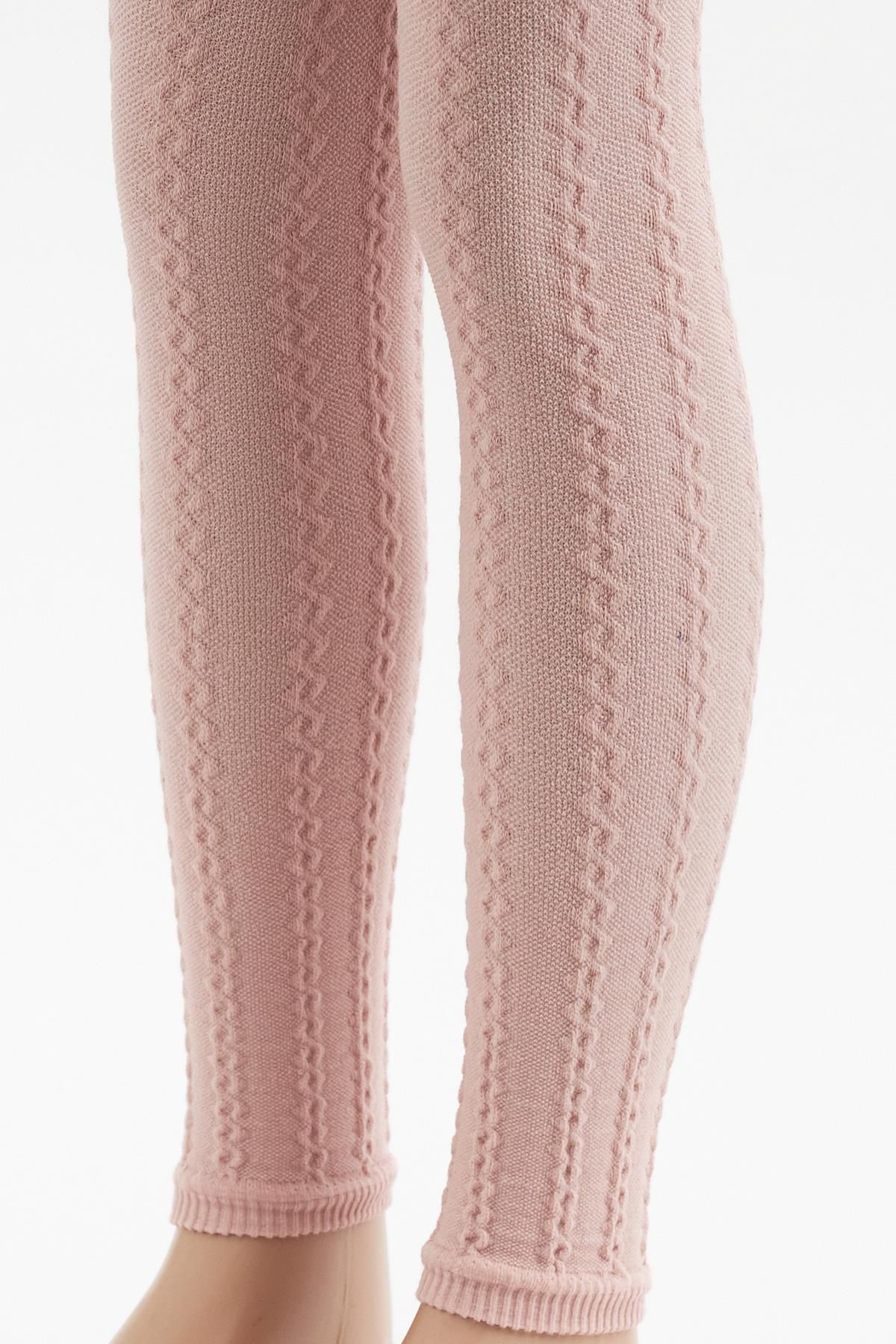 Katia&Bony-Chain Patterned Children's Tights Pink Melange 2