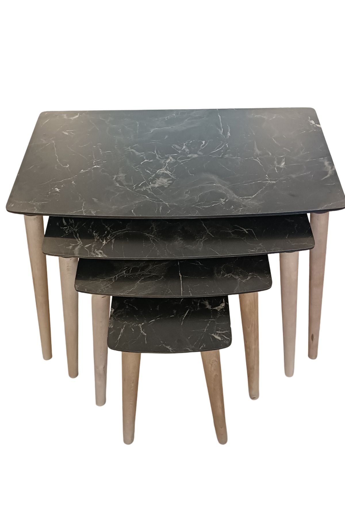 Sarıçiçek Home Derya 4lü Zigon Sehpa Mdf Ahşap Ayak 4lü Set - 2
