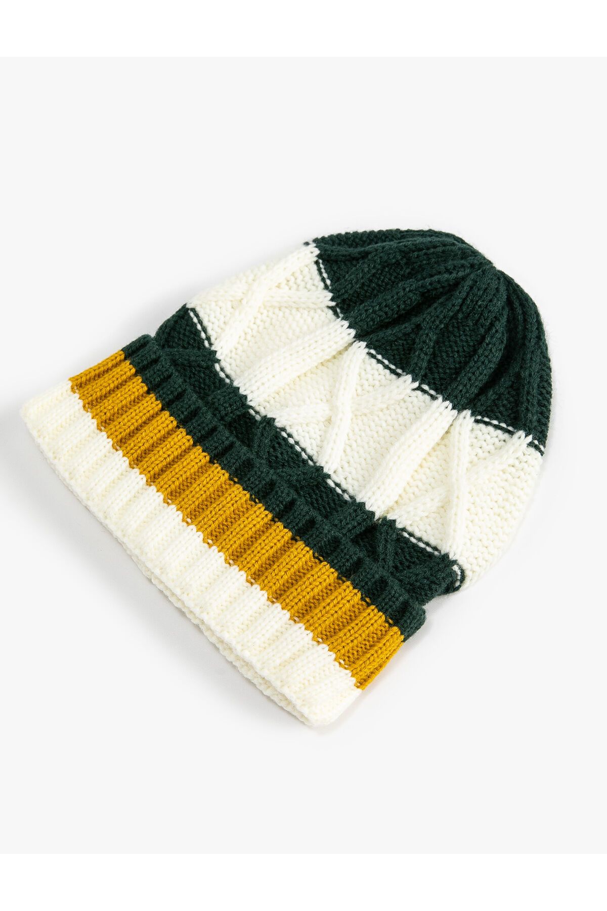 Koton-Mesh Beanie Textured Multi-Colored with Fold Detail 2