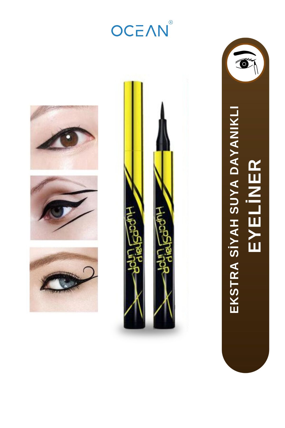 Ocean 1111 Eyeliner Hypersharp Liner, Extra Siyah, Kolay Uygulanabilir, Suya Dayanıklı