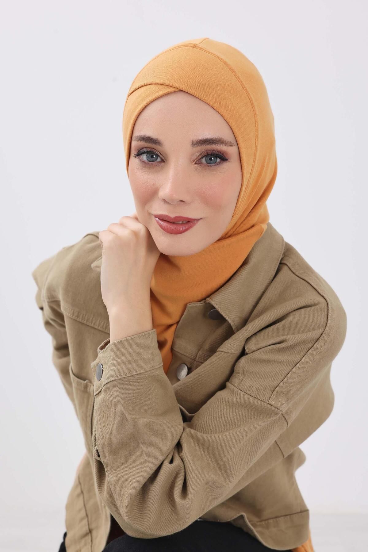 Aisha's Design-Winter Hijab Cap with Cross Detail on the Front, Tb-4Rb 1