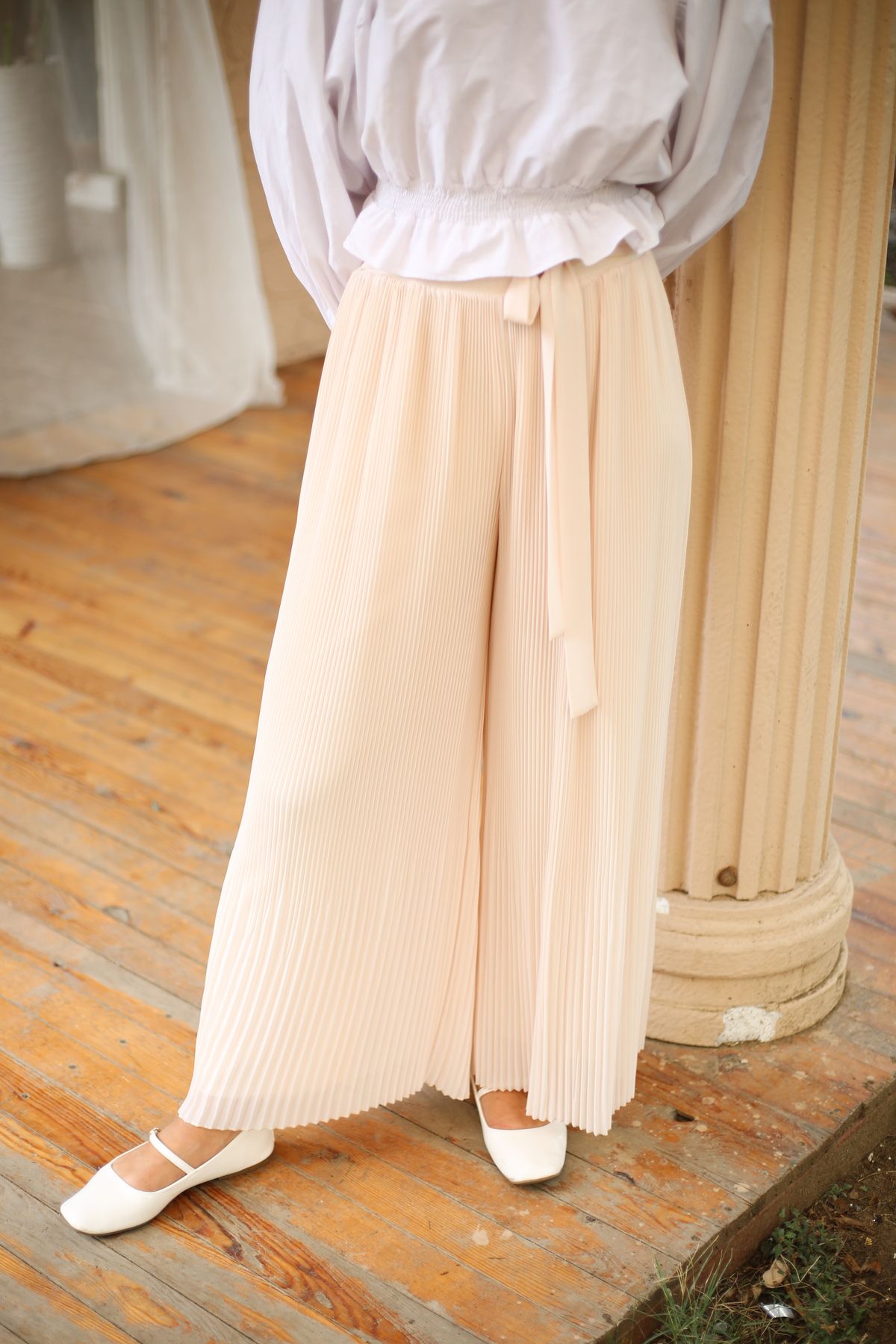 Moda İncir-Chiffon Pleated Pant 1