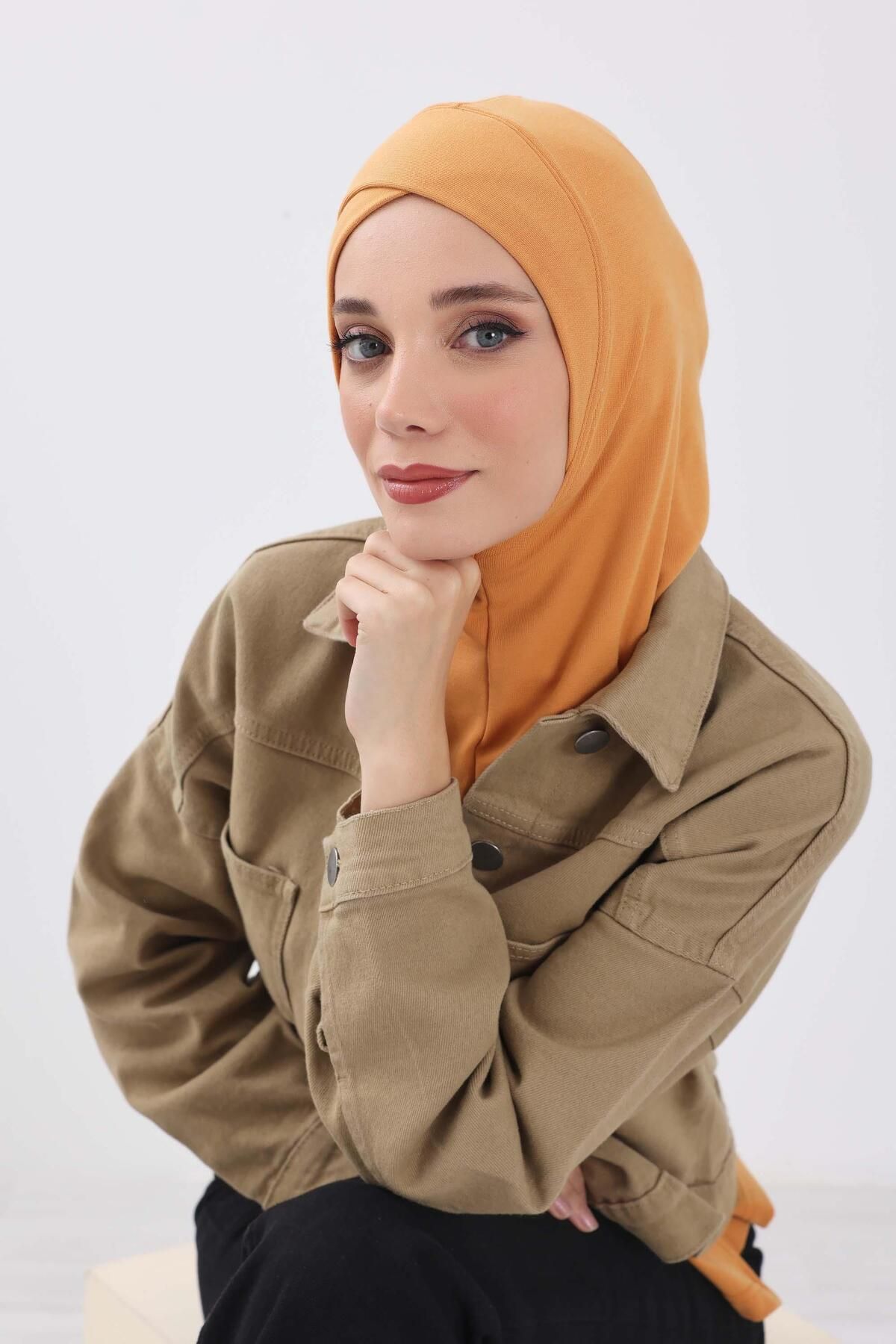 Aisha's Design-Winter Hijab Cap with Cross Detail on the Front, Tb-4Rb 4