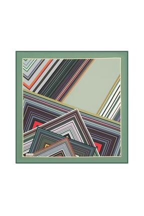 Aker Yeşil Geometrik Desenli Sport Tivil Eşarp 8229797-952