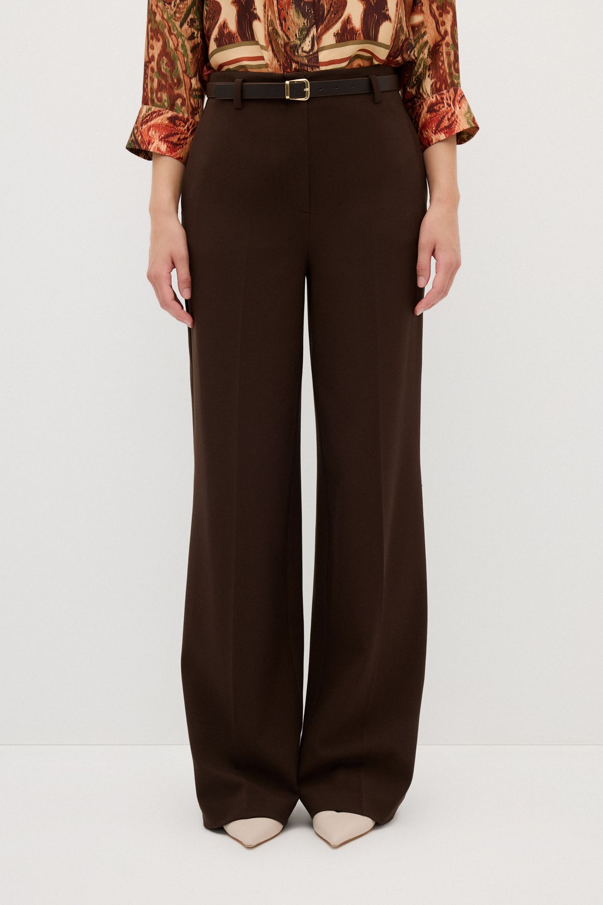 adL-Wide Leg Belted Trousers 2