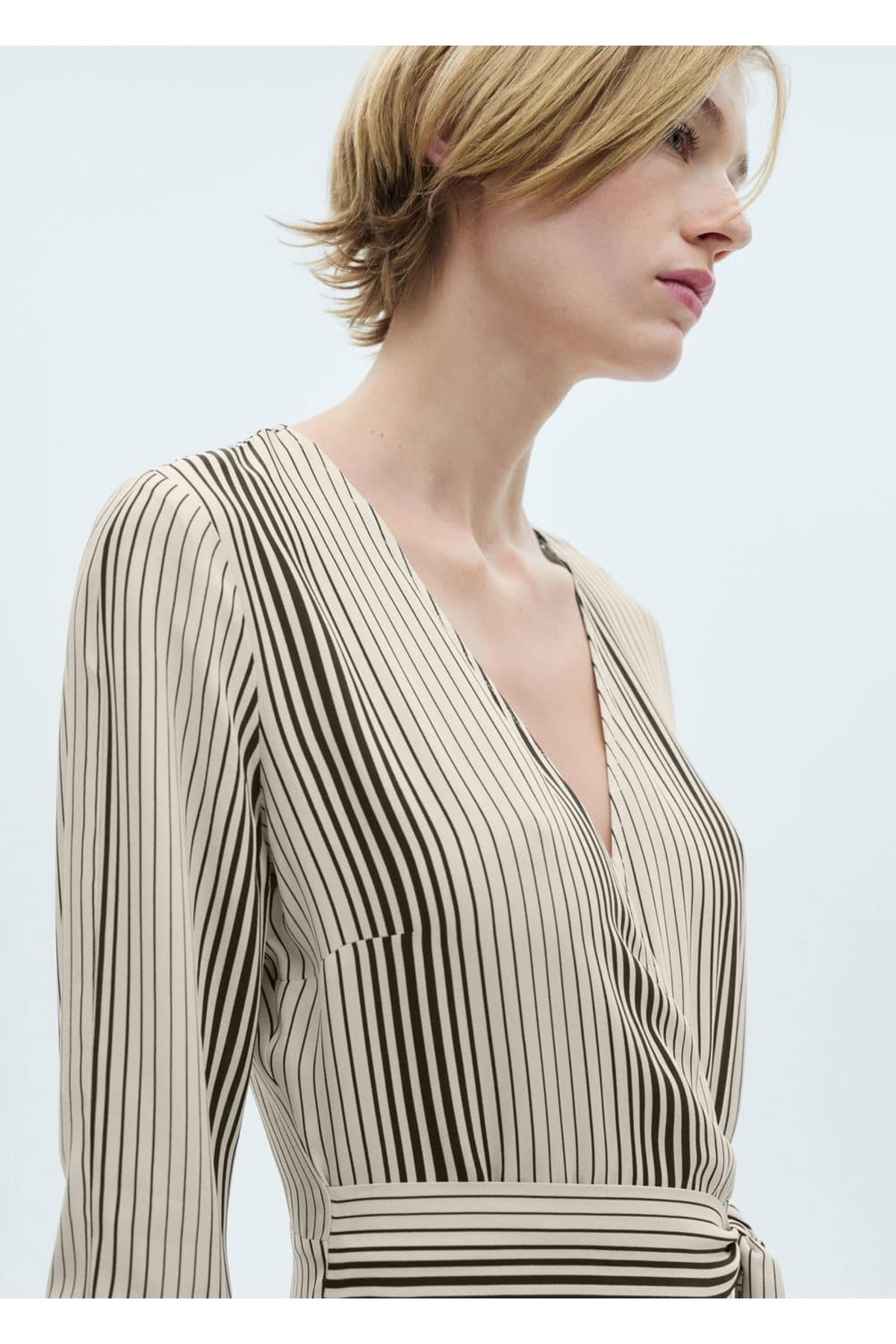MANGO Woman-Striped Tie Detailed Dress 7