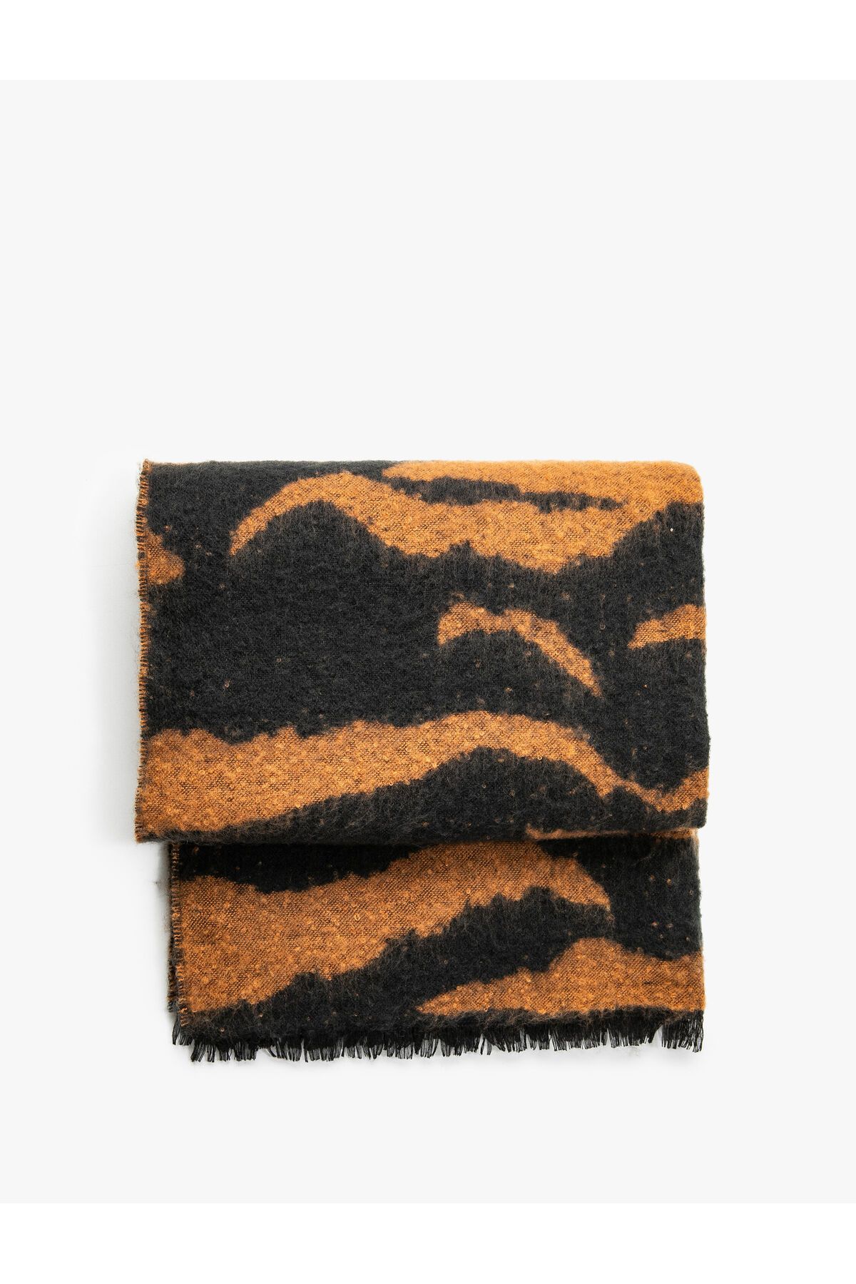 Koton-Scarf with Zebra Pattern Soft Textured Tassels 2