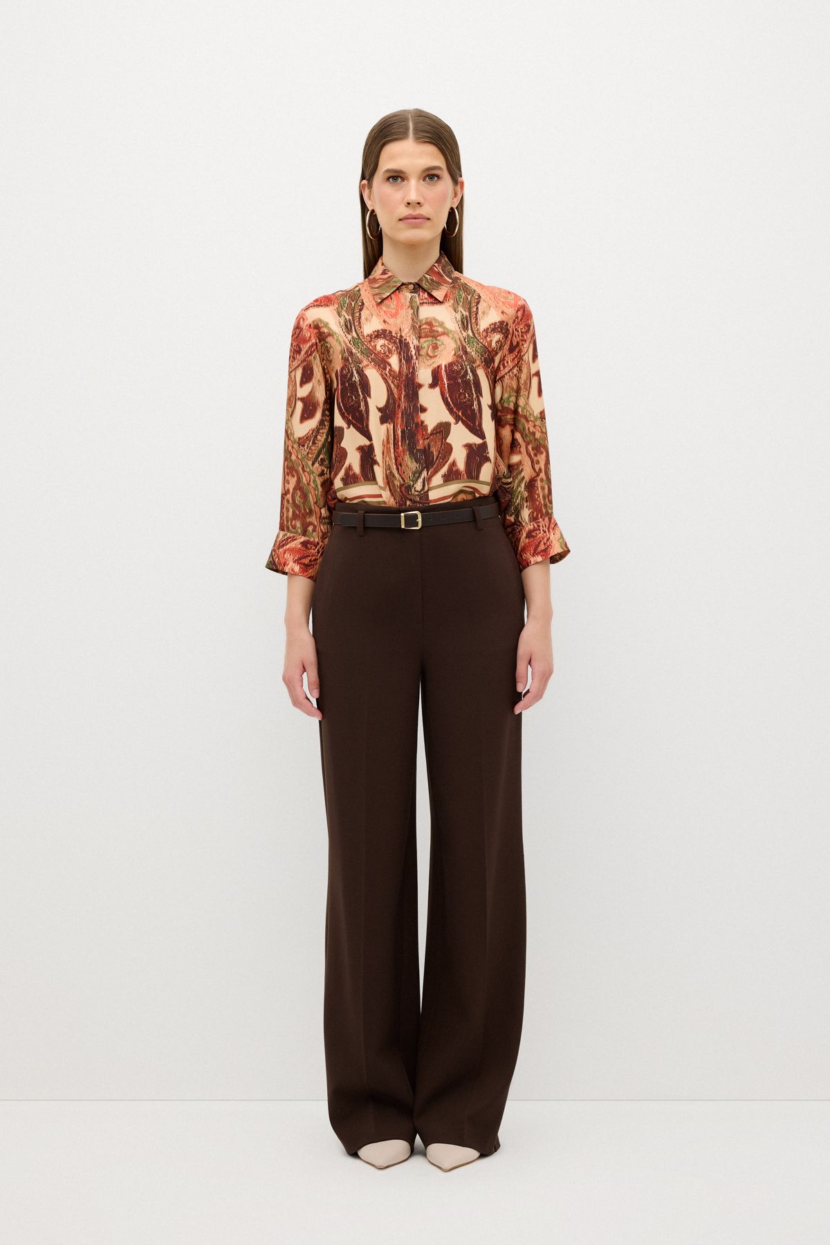 adL-Wide Leg Belted Trousers 1