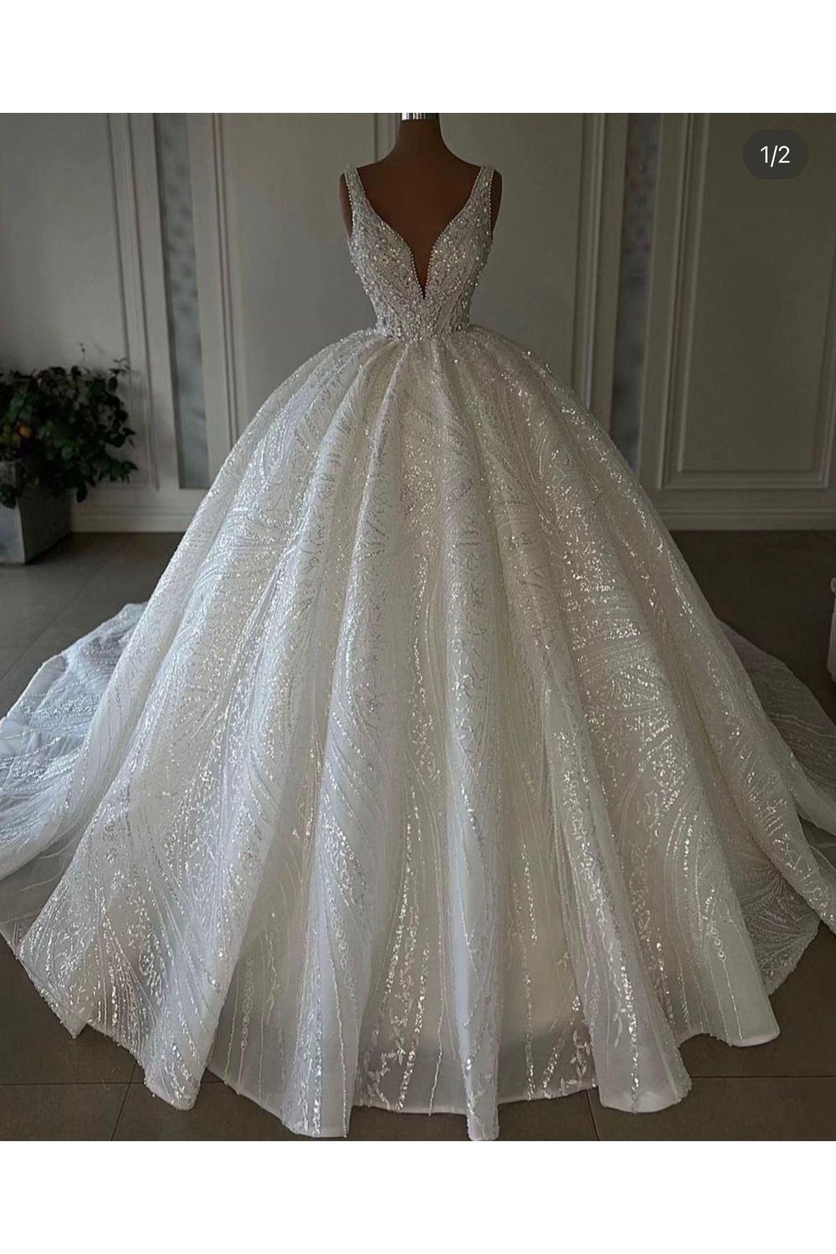 robe de mariée princesse brodée de cerceaux