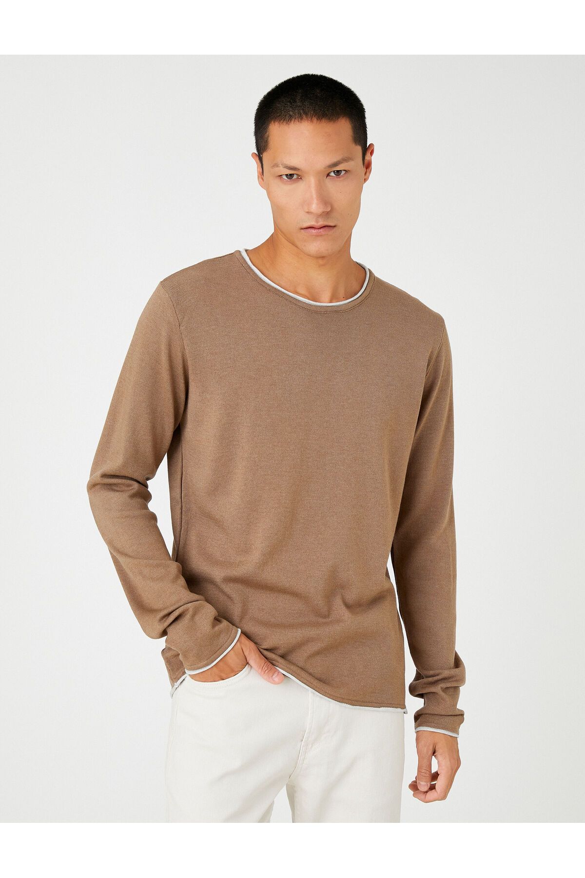 Koton-Basic Knitwear Sweater Crew Neck Long Sleeve 3