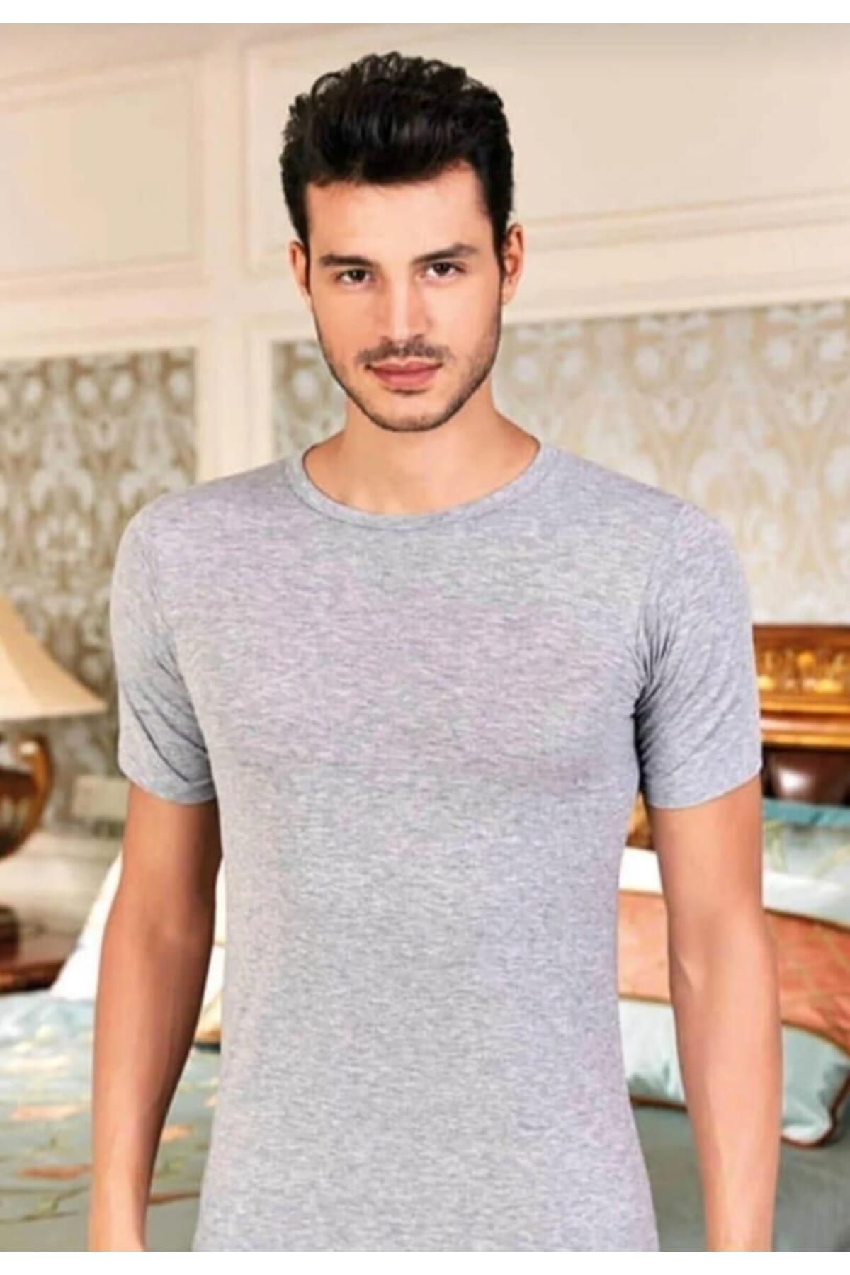 Berrak-1024 Men's Elastane Crew Neck Short Sleeve Undershirt Single 1