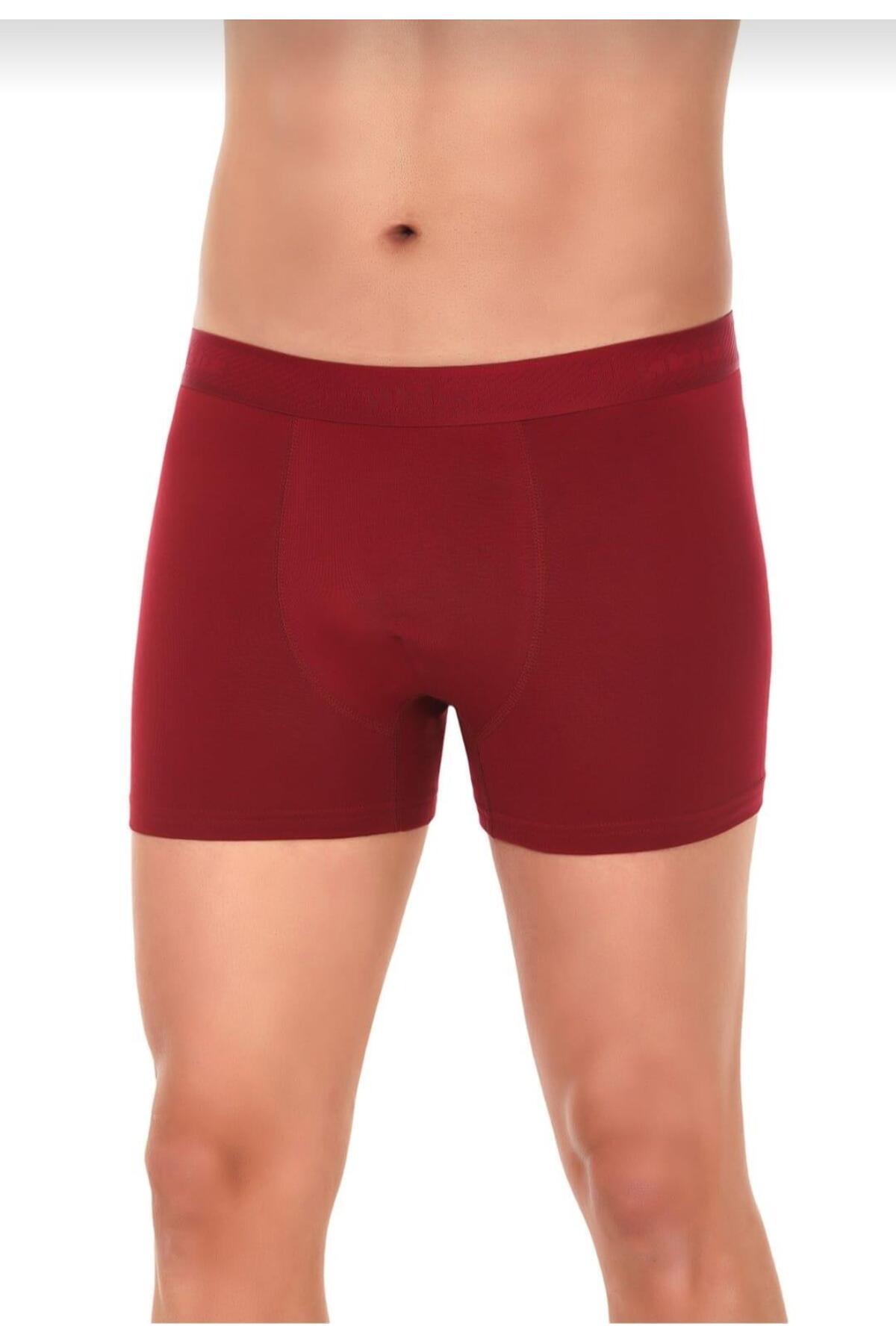 37 MEN 'S MODAL LYCRA BOXER BURGUNDY 6 PCS