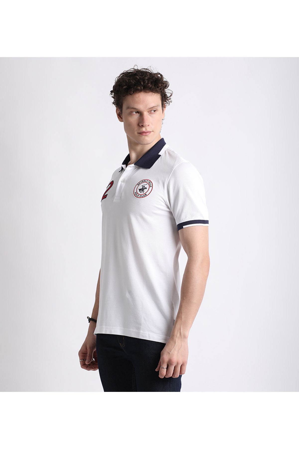 Bhpc-Beverly Hills Polo Club Mens White Polo T-Shirt 2