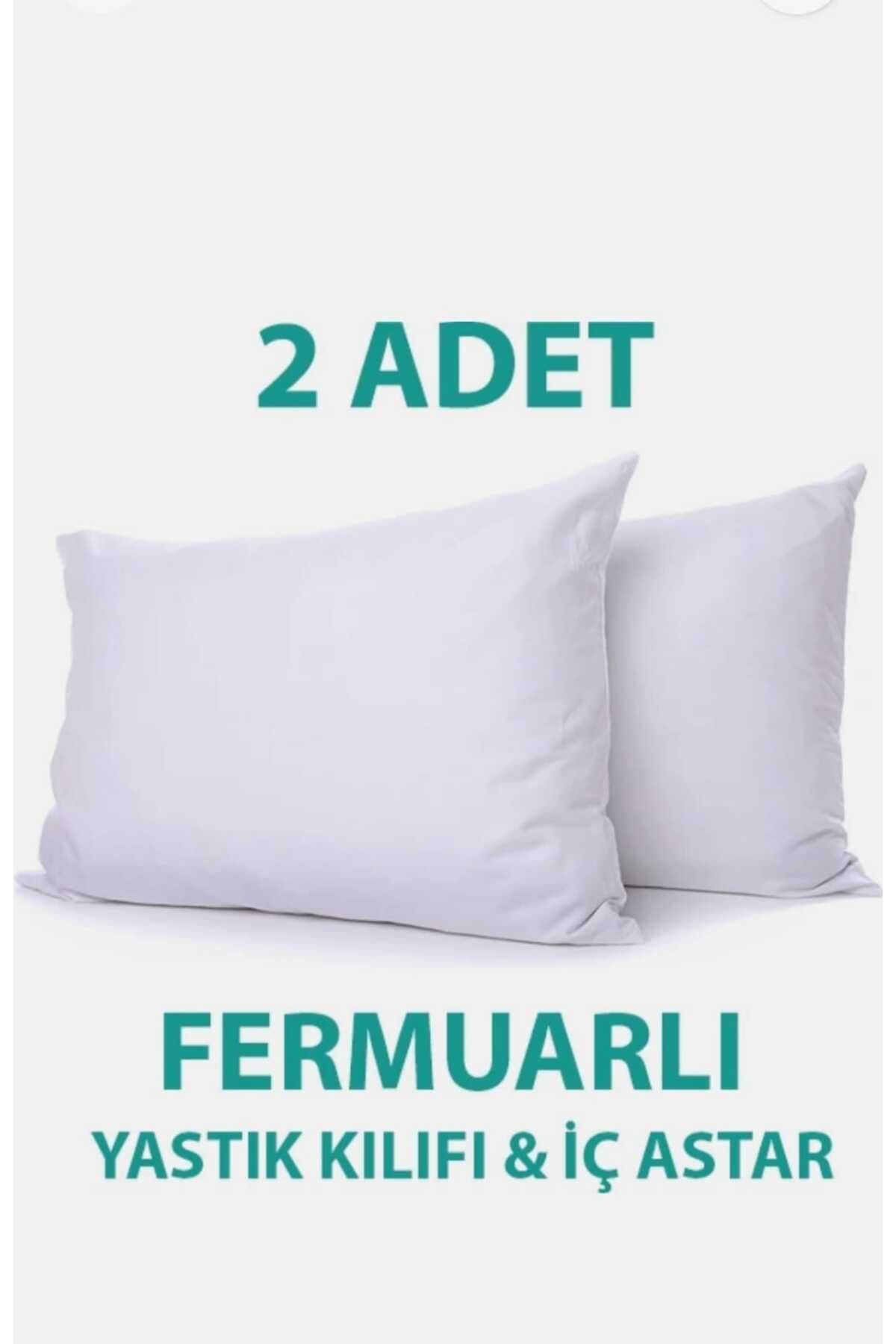 AYHOME-Evidea Set of 2 White Colored Pillow with Pillow Lining and Case Detail 3