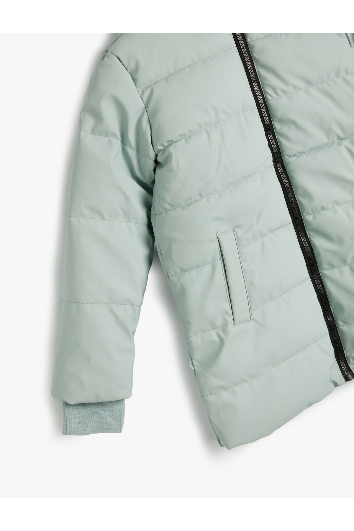 Koton-Oversize Puffer Jacket with Zipper Closure and Elasticated Cuffs 3