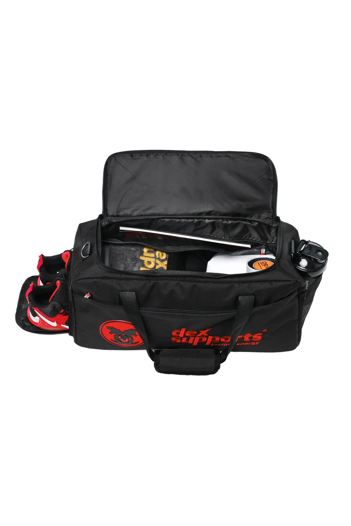 Dex Supports-Fitness Bracelet - Dark Camouflage Wrist Wraps + XXL Large Size Red Sports Bag 2 Pack 4
