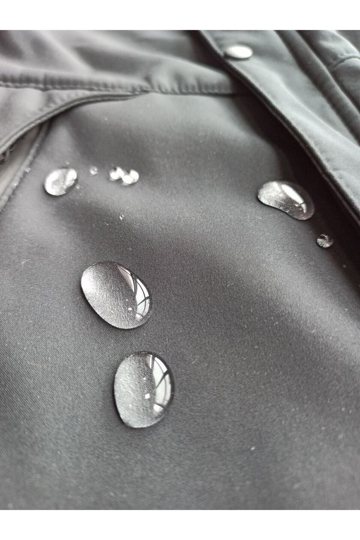 Erkek Siyah Softshell Su ve Rüzgar Geçirmez Gora Tex Mont görsel 4