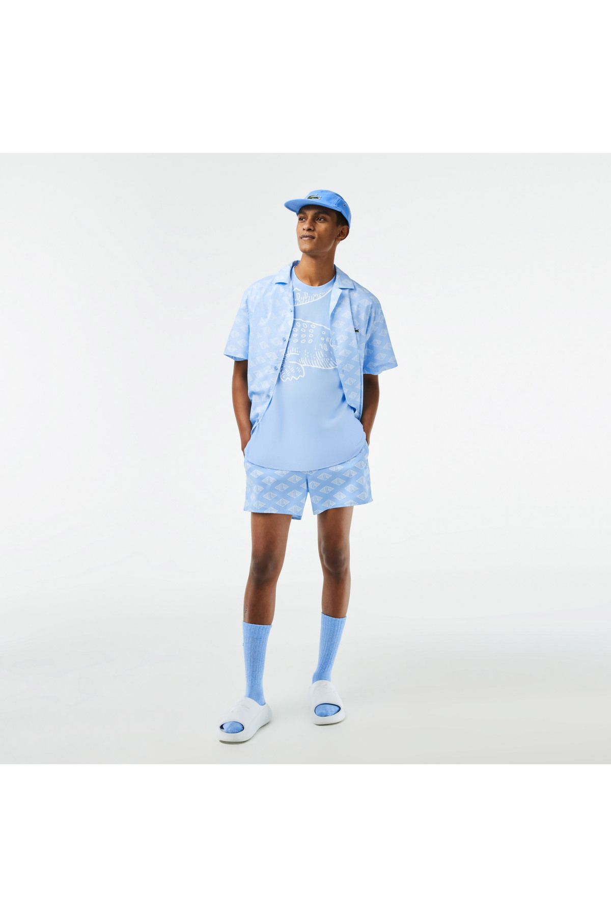 تی شرت آبی مردانه اصلی Lacoste
