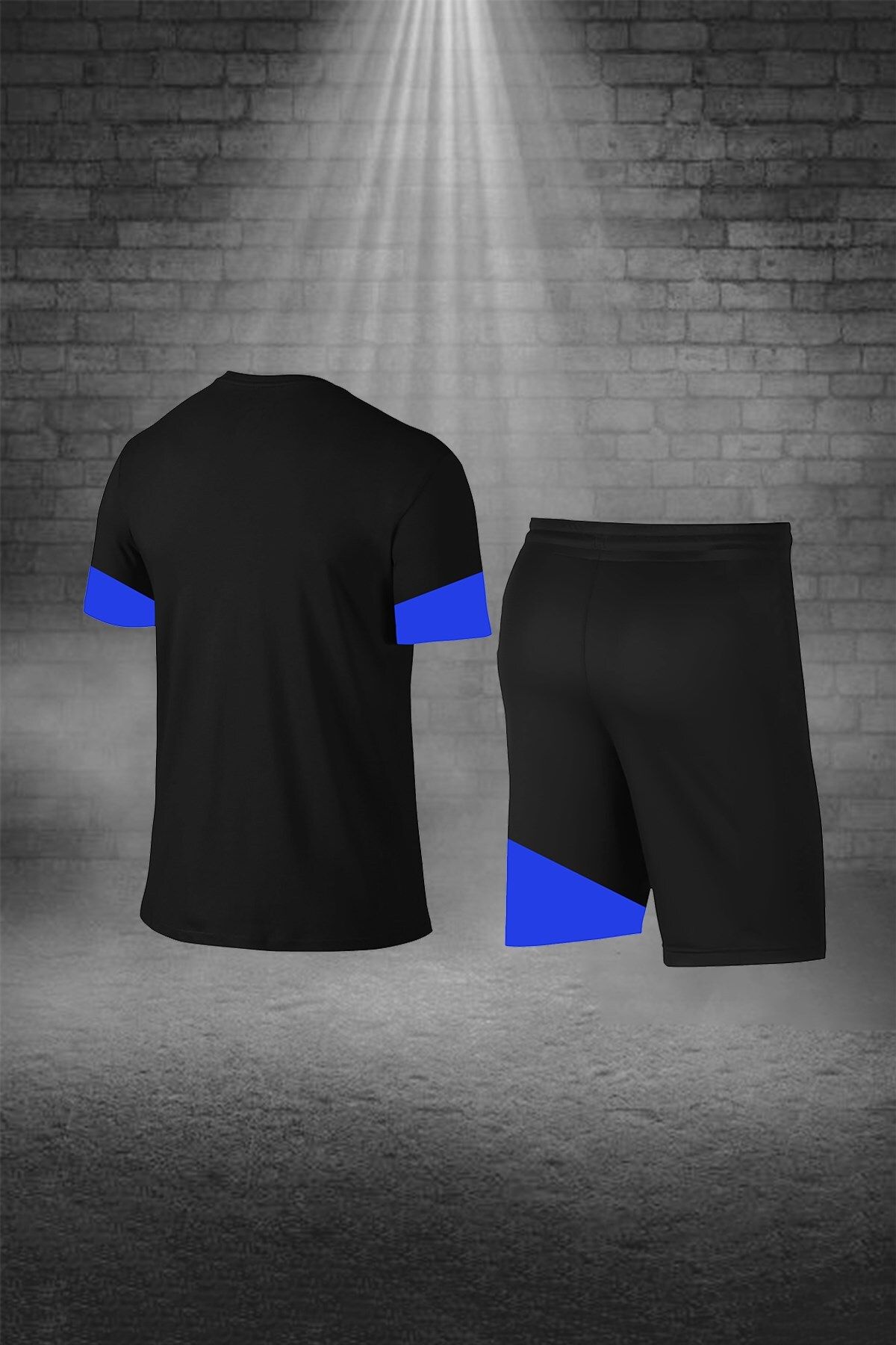 POSEIDON STORM-Мъжки комплект от тениска и шорти Dri-fit, големи размери, черен - кръгло деколте, къс ръкав (4xL-1) 4