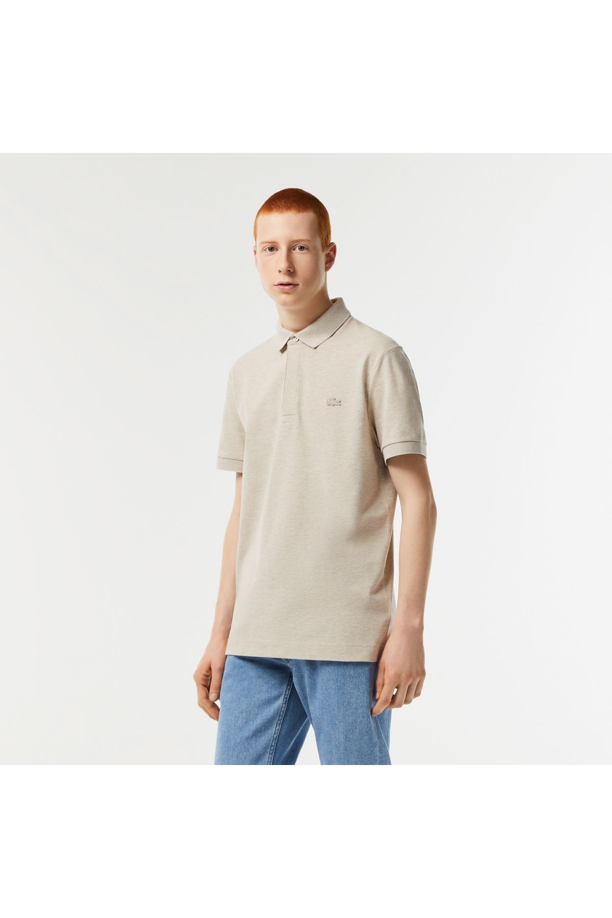 تی شرت یقه پولو نود مردانه معمولی مناسب پاریس بژ چوگان Lacoste