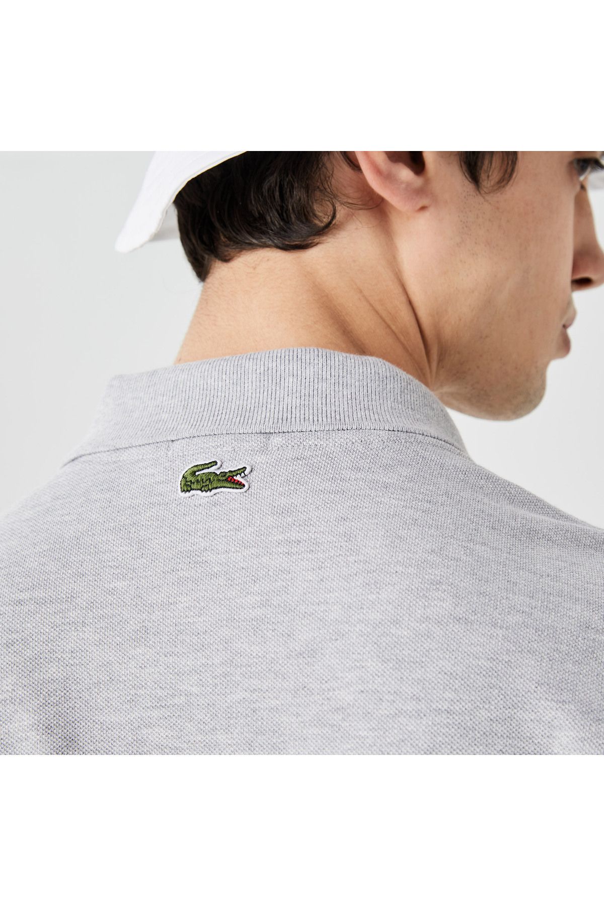 تی شرت یقه پولو مردانه و زنانه یونیسکس LOOSE FIT L.12.12 چوگان خاکستری Lacoste