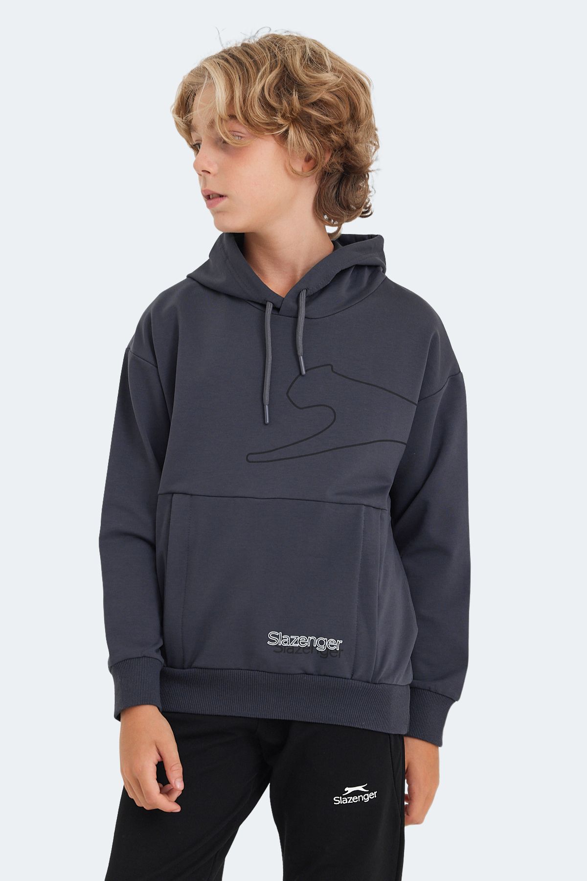 Slazenger-Unisex Kids Sweatshirt - Dark Gray, Link Model 3