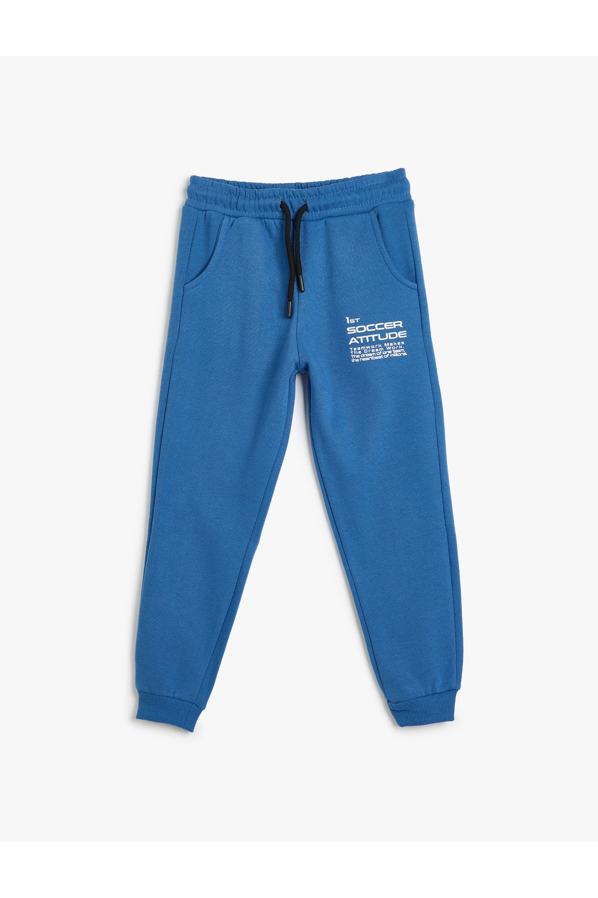 Koton-Color Blocked Slogan Printed Jogger Sweatpants 1