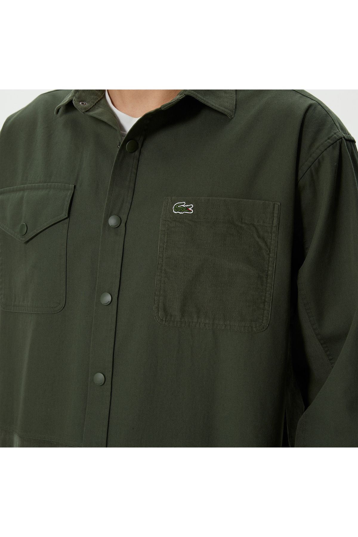 پیراهن / بلوز دکمه دار سبز مردانه رنگ مناسب Lacoste