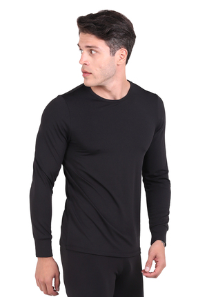 NORTH ICE Bisiklet Yaka Erkek Thermal Içlik Siyah