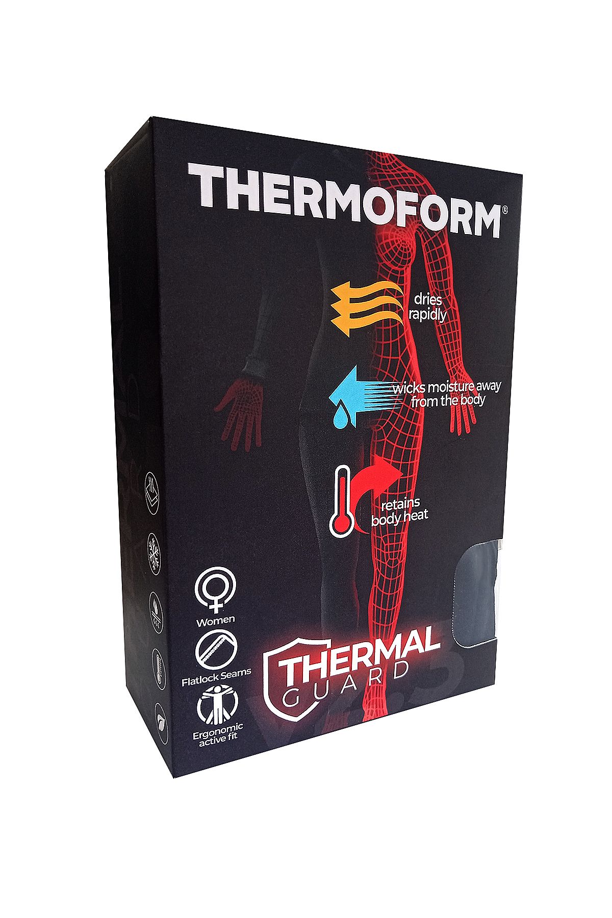 THERMOFORM-طقم ملابس داخلية حرارية مرتفعة من الألياف الدقيقة للنساء باللون الأبيض 5
