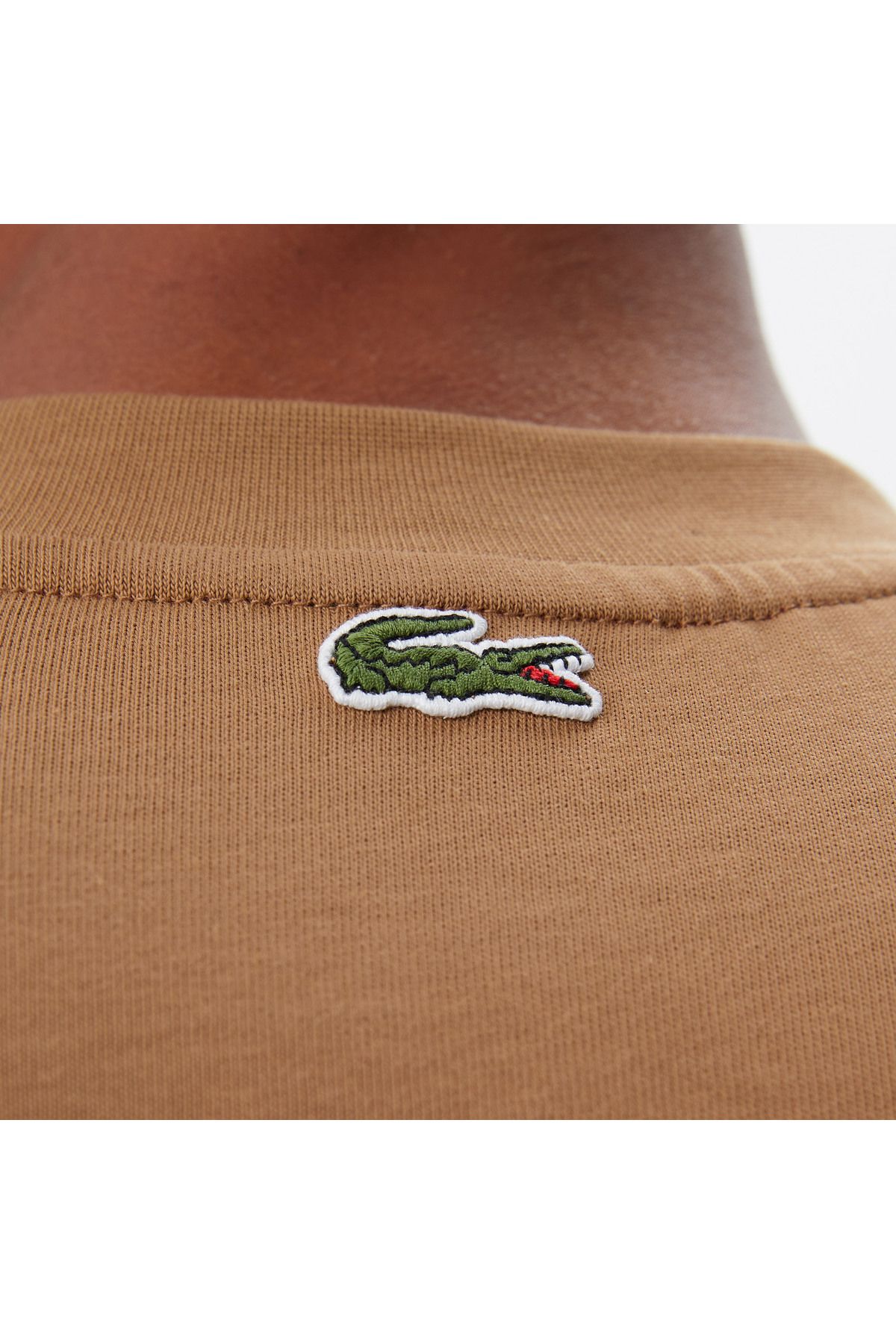 تی شرت چند رنگ مردانه یقه دوچرخه تناسب بژ طرح دار Lacoste