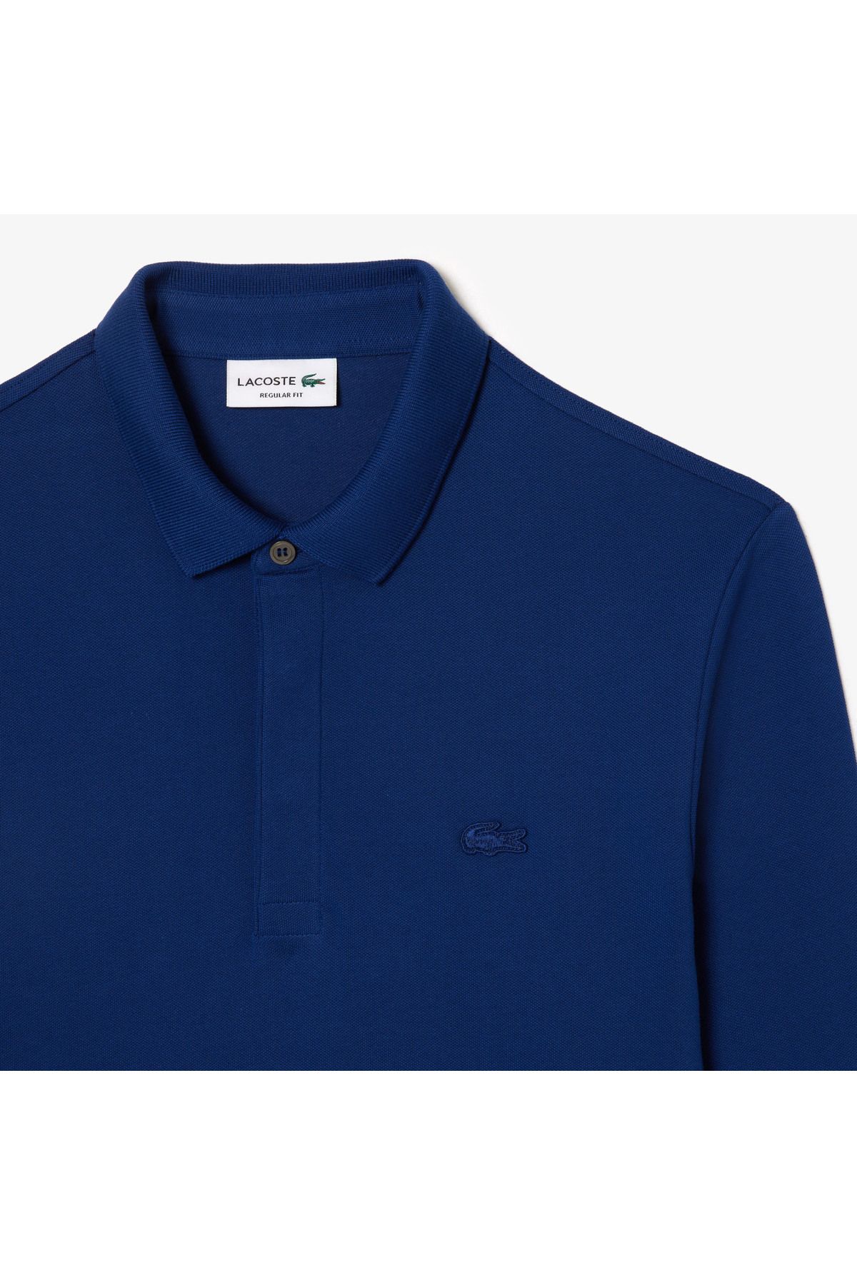 تی شرت یقه پولو آبی مردانه آستین بلند و روشن پاریس چوگان Lacoste