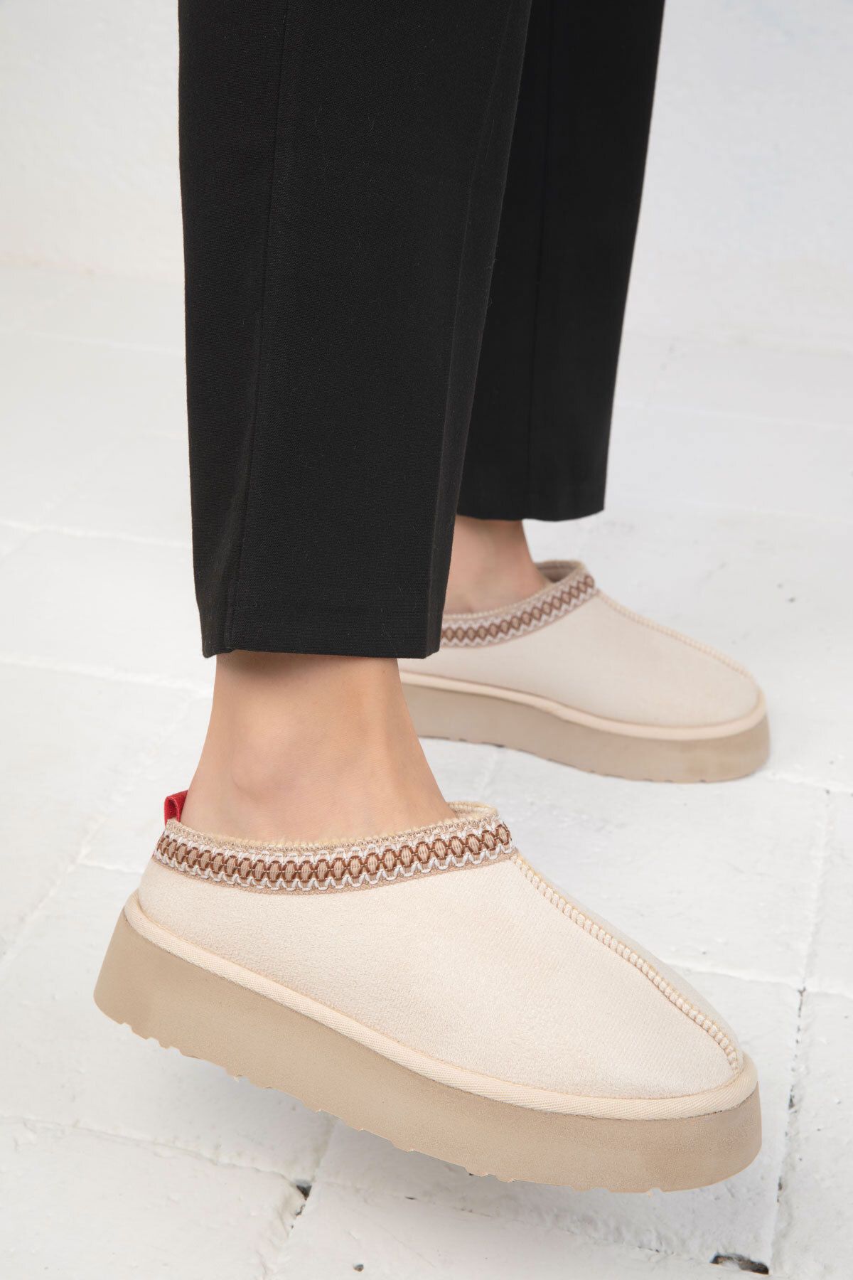 SOHO-Μπεζ σουέντ γυναικείες μπότες - 19762 Model Bootie 3