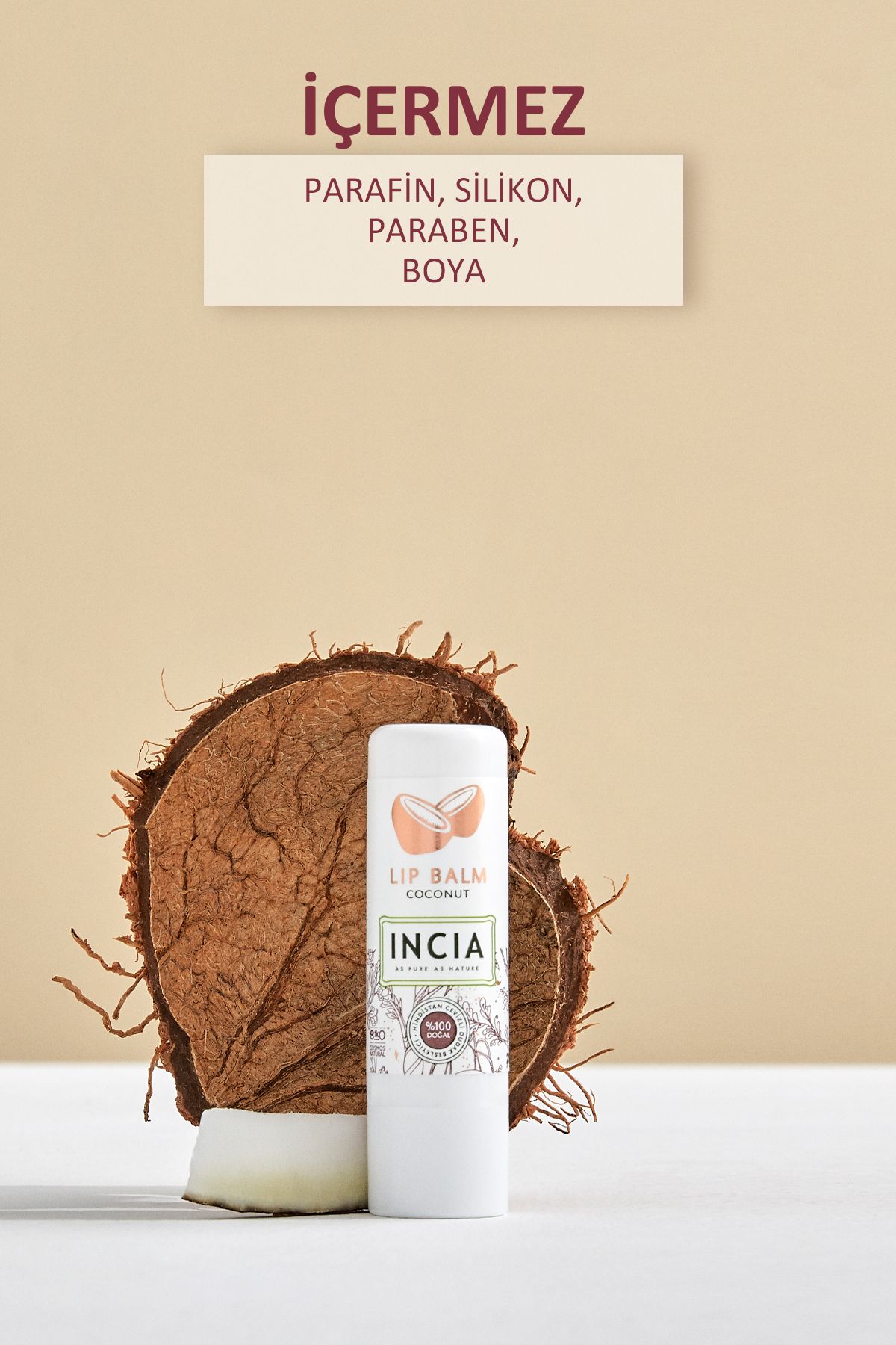 Incia-100% Natural Lip Nourishing Coconut Herbal Moisturizing Lip Care Cream 6 Gr 3