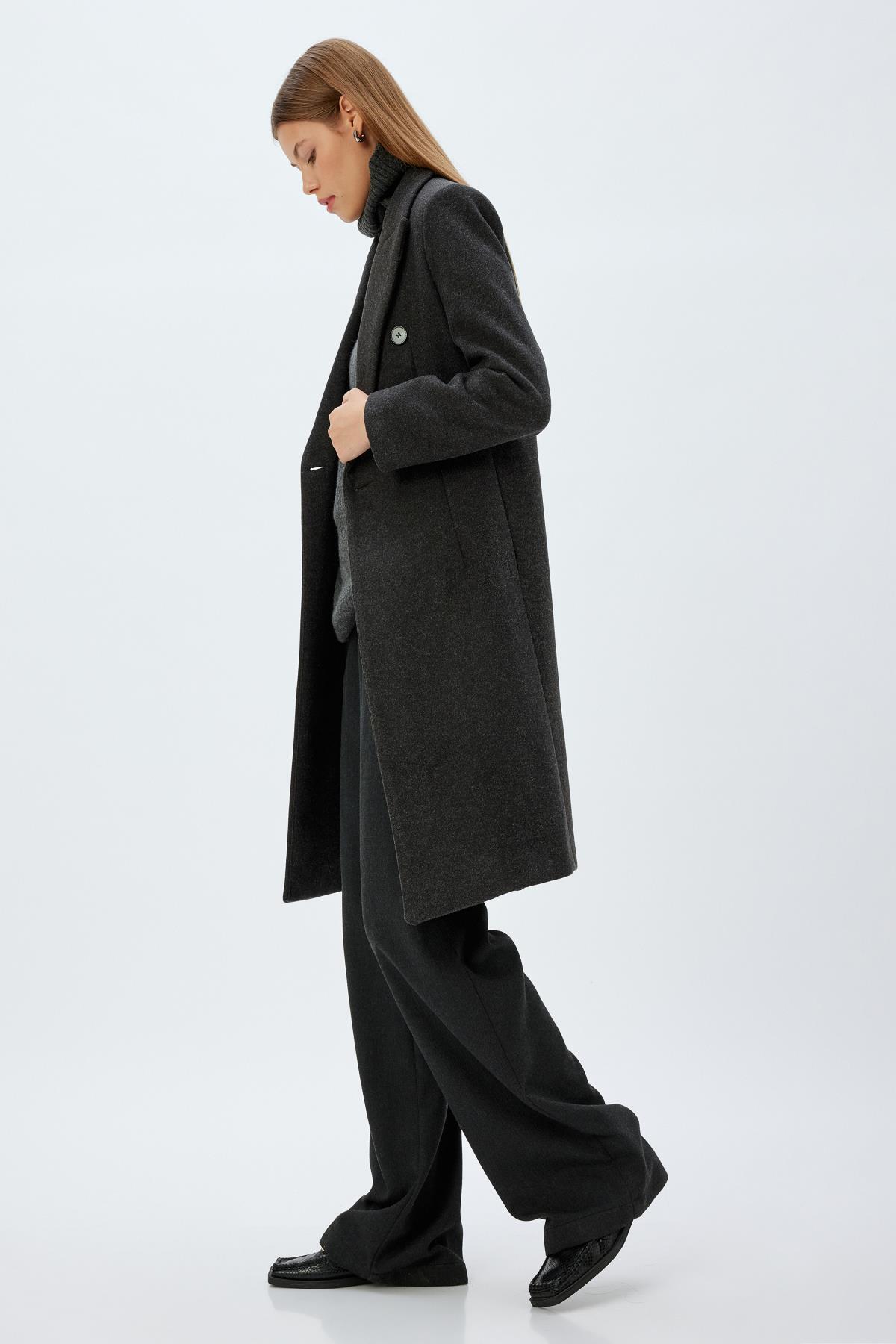 Koton  Antrasit Kadın Kaban 5WAK00032EW - Görsel 2