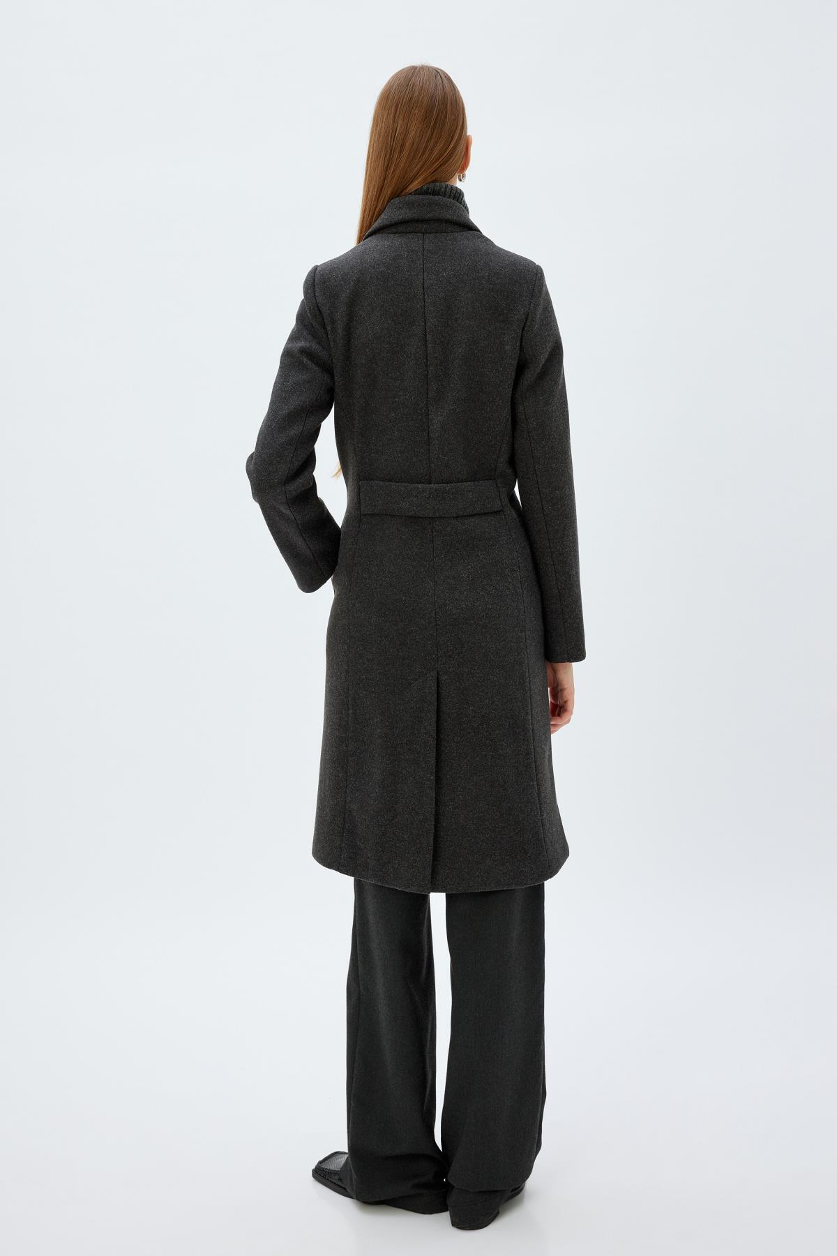 Koton  Antrasit Kadın Kaban 5WAK00032EW - Görsel 4