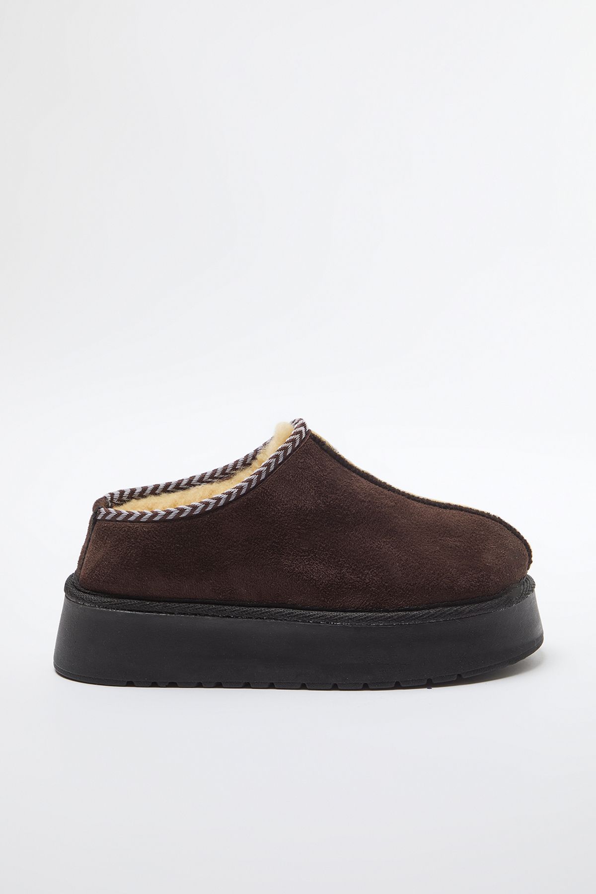 TRENDYOL SHOES-Damen-Stiefeletten – Dunkelbraun, Stickerei-Detail, dicke Sohle TAKAW25BO00028 3