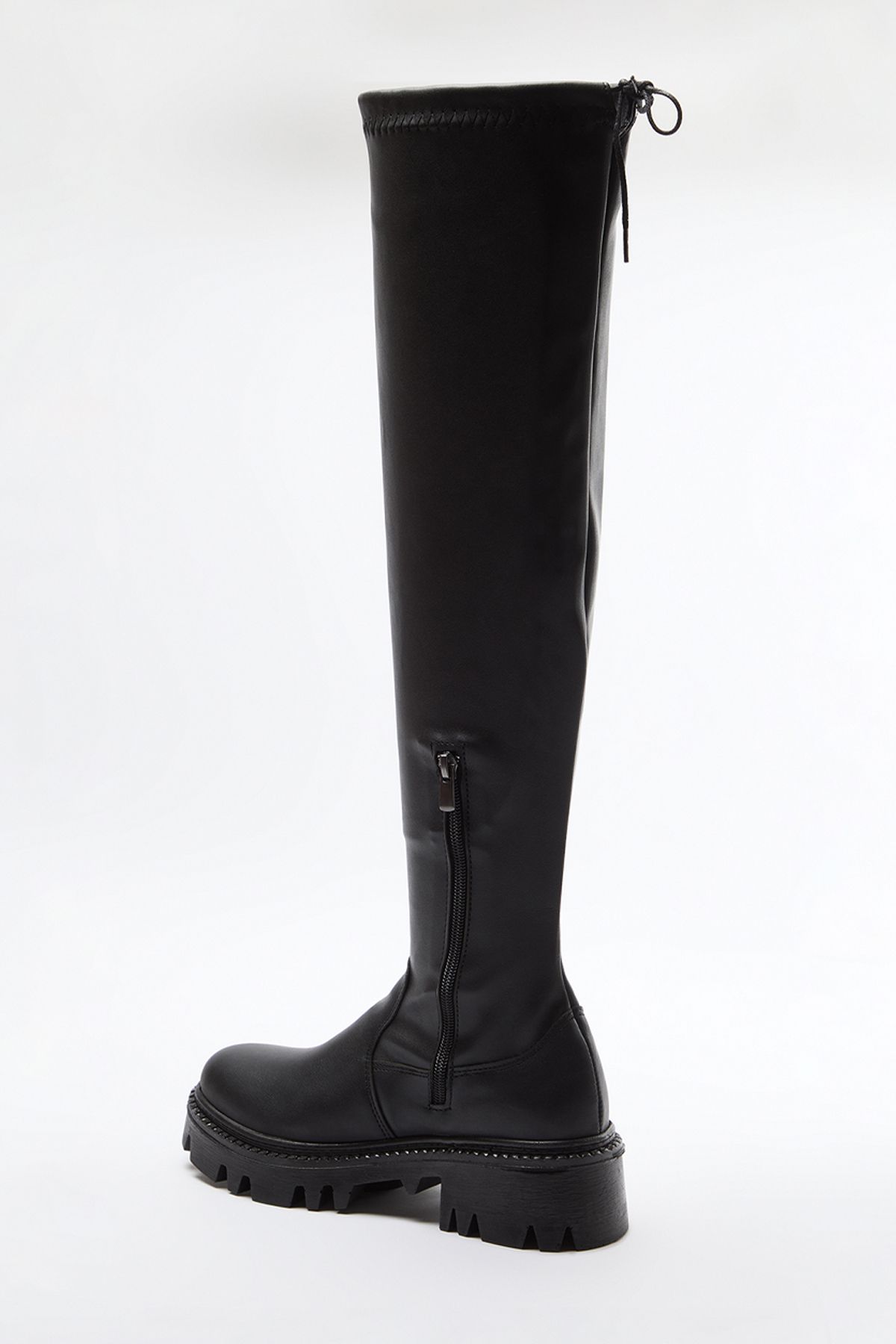 TRENDYOL SHOES-Schwarze Overknee-Damenstiefel mit dicker Sohle – TAKAW25CZ00014 7