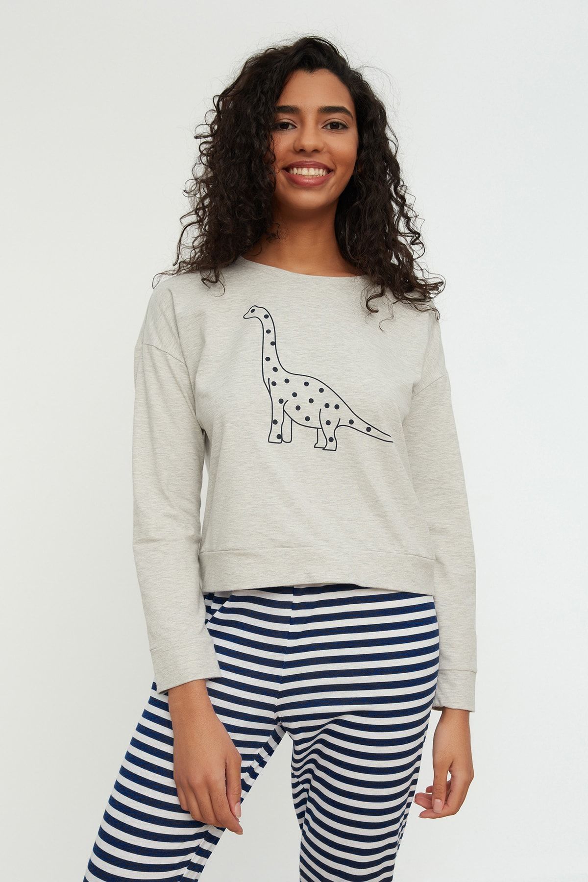 Trendyol Collection-Cotton Printed T-Shirt and Jogger Pajama Set - Thmaw21Pt0240 1