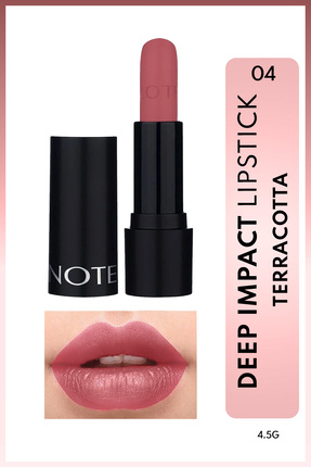 Note Cosmetics Deep Impact Lipstick Kremsi Dokulu Yarı Parlak Ruj 04 Terracot...