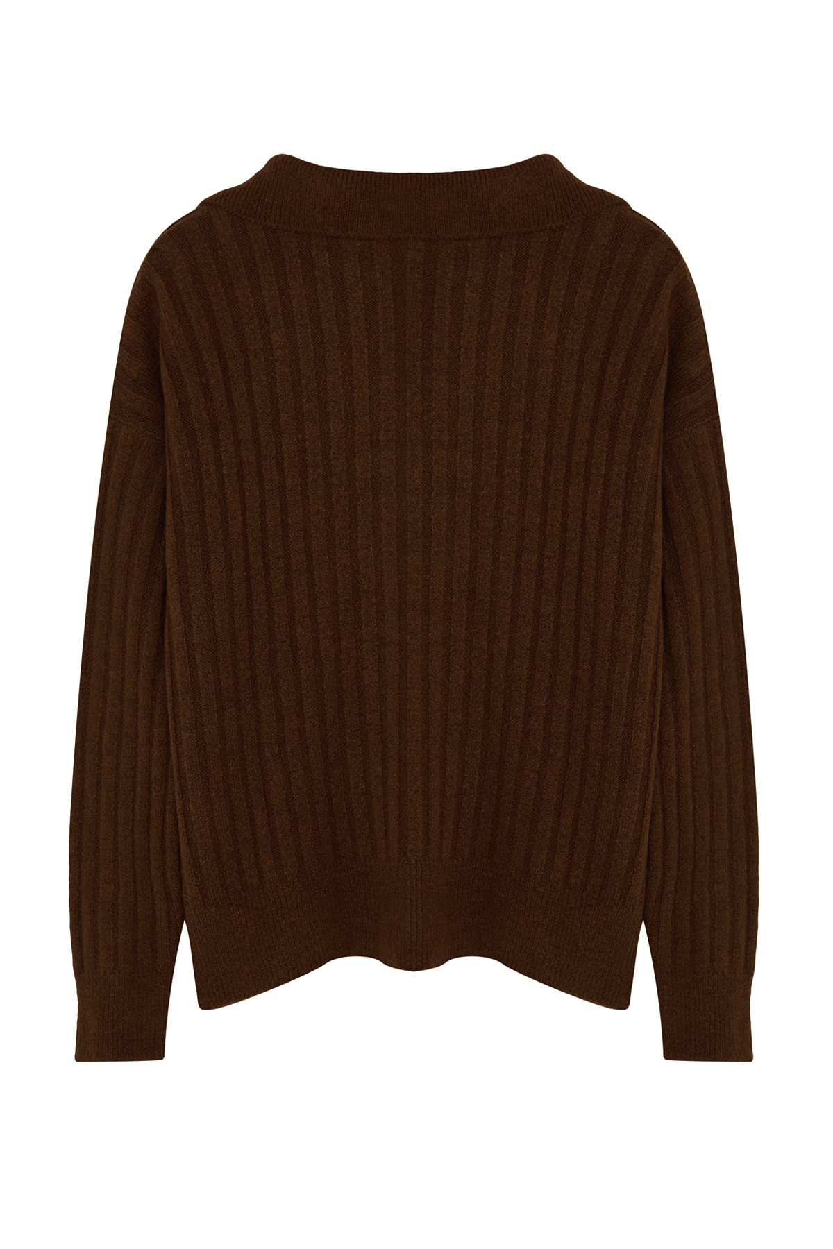 Trendyolmilla  Kahverengi Yumuşak Dokulu Polo Yaka Triko Kazak TWOAW24KZ00678 - Görsel 7