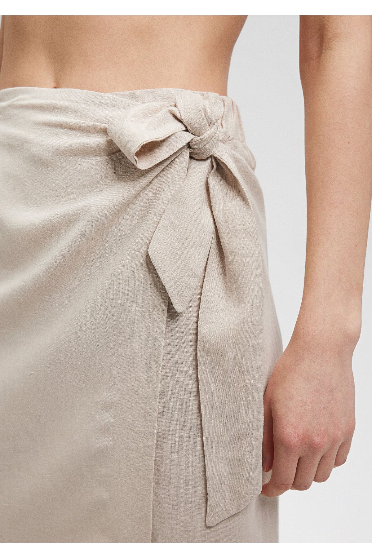 Mavi-Beige Viscous Linen Skirt -1310521-70136 6