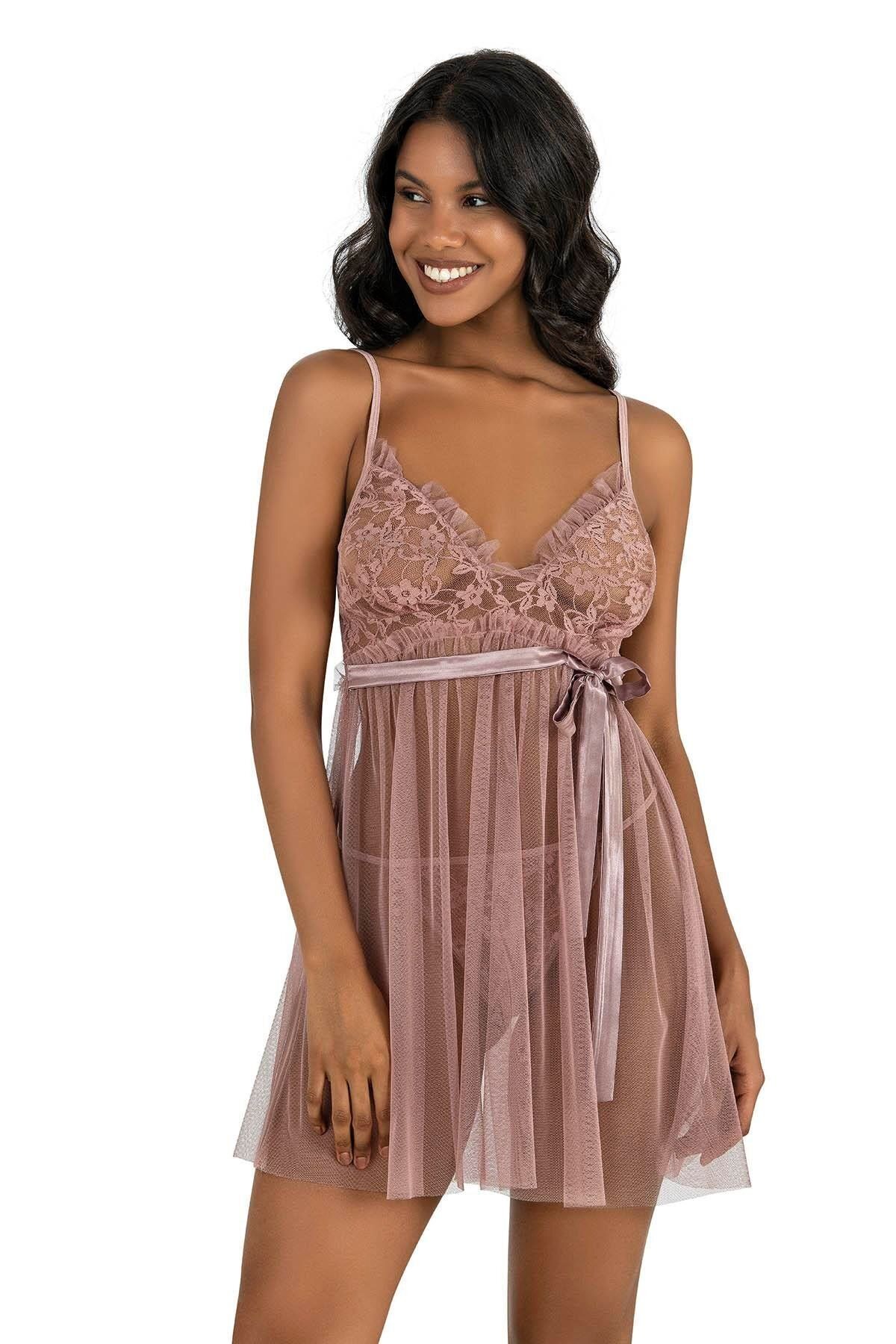 PRIMODA-Mink Short Tulle Nightgown 4211 1