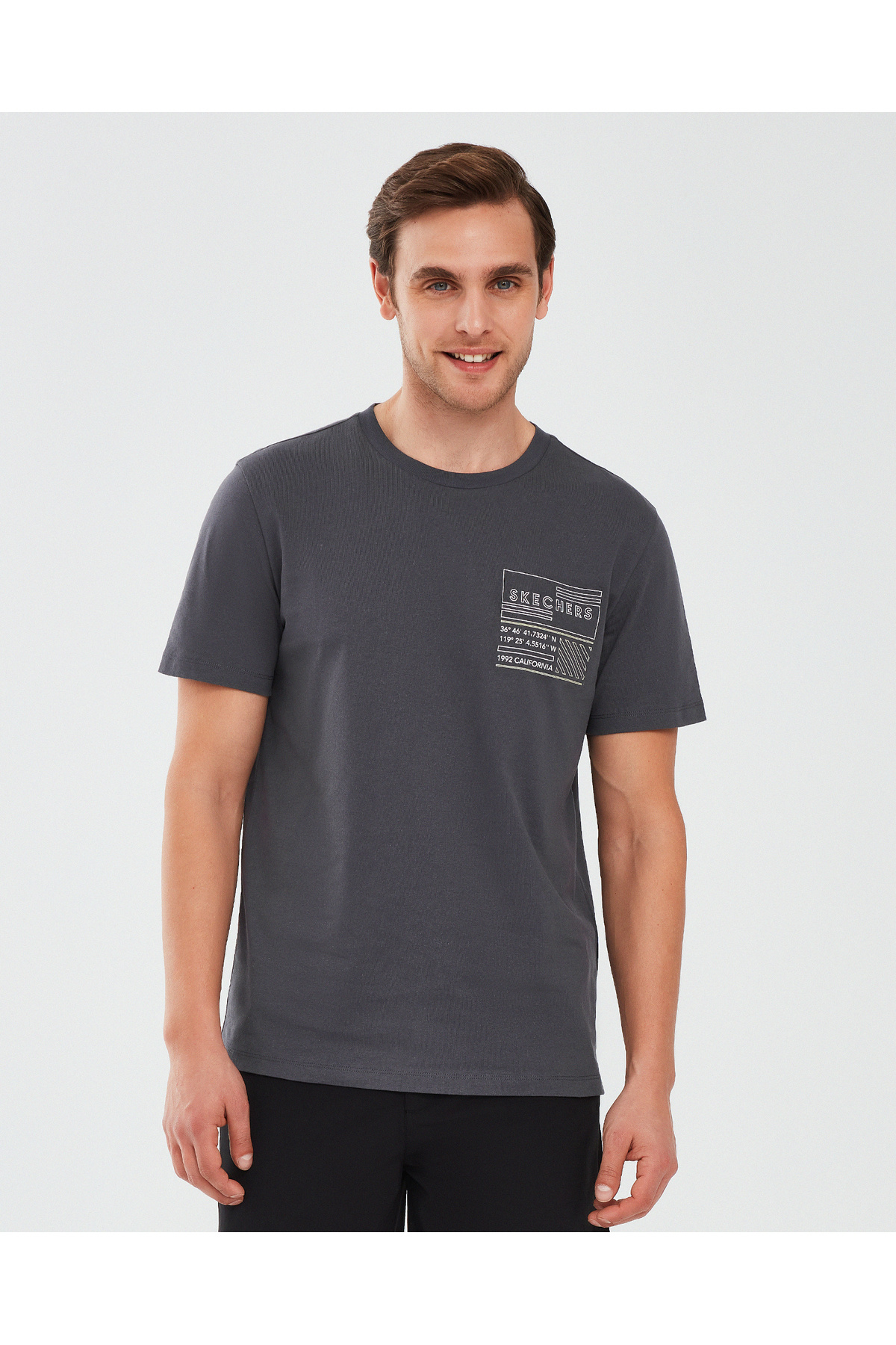 Skechers Graphic Sleeve Erkek Tişört S241066-003/gri - Fiyatı